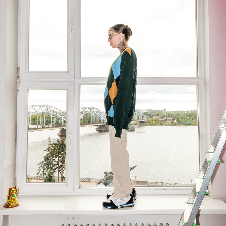 90s Vintage cozy grandma oversized jumper