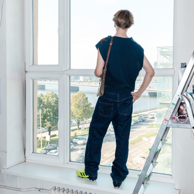 90s Vintage argyle pattern gilet in navy / red / grey