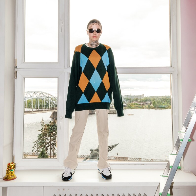 90s Vintage cozy grandma oversized jumper