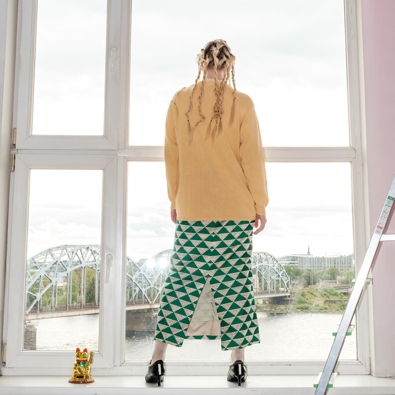 90s Vintage adorable bear patchwork jumper in yellow