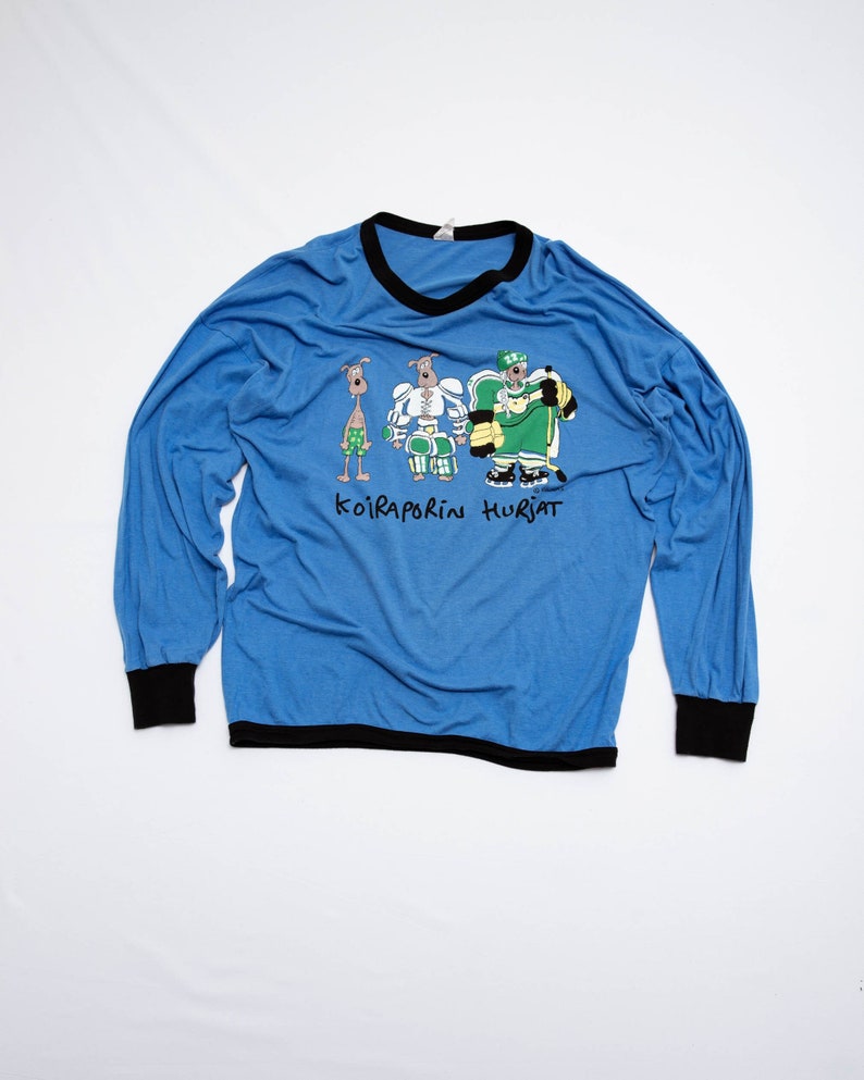 Vintage 90s Pullover Blue Finish Hockey Sweatshirt M