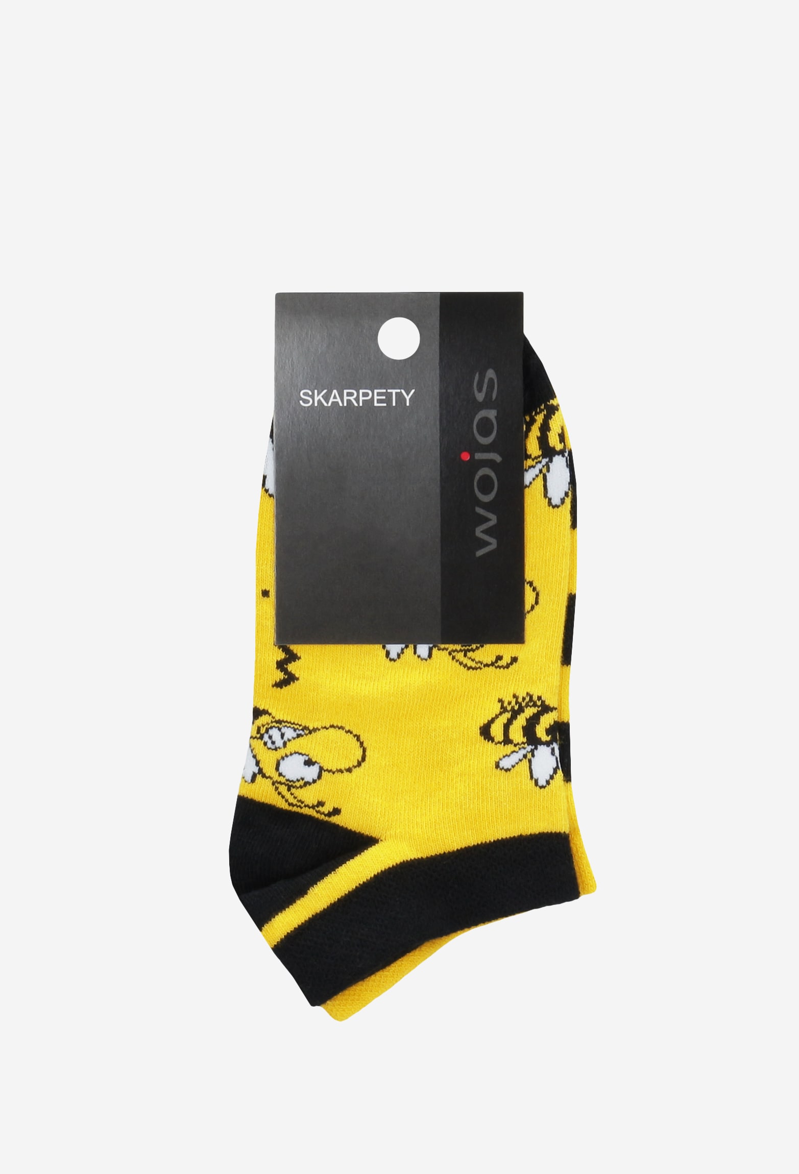 Granatowo-żółte stopki z nadrukiem