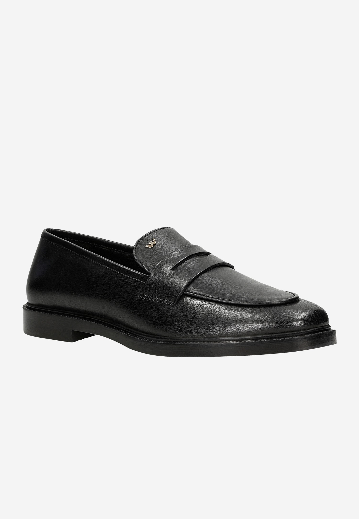 Czarne skórzane mokasyny damskie penny loafers