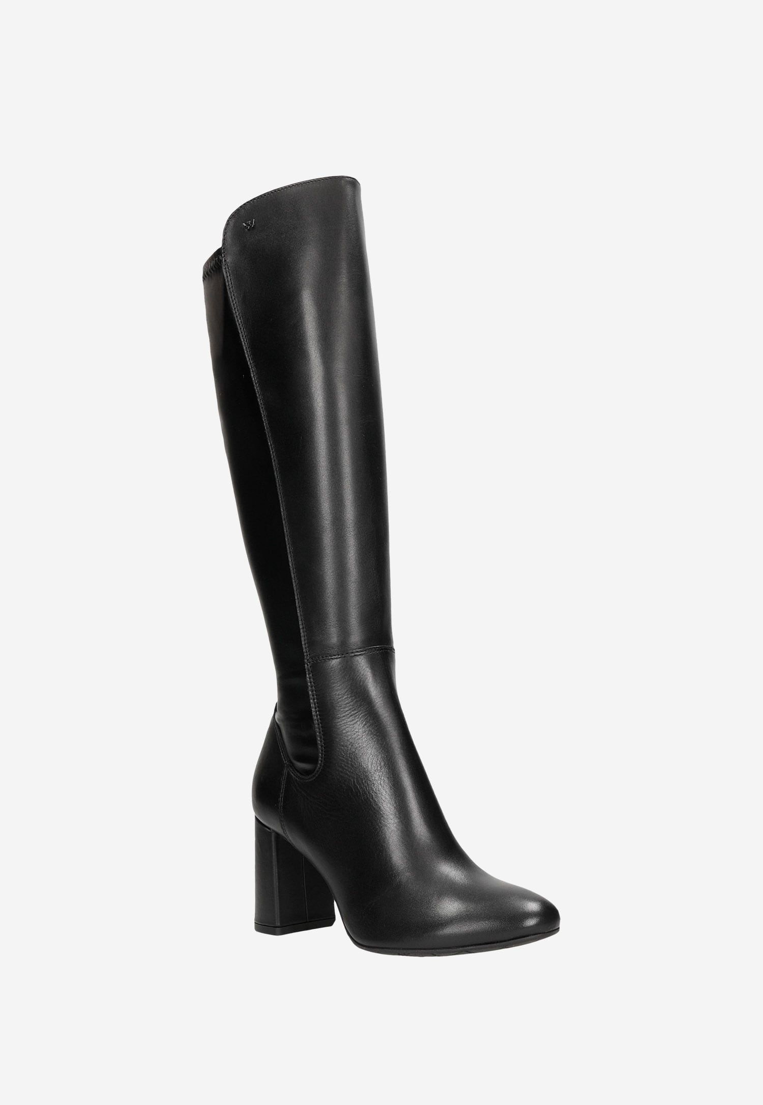 Czarne kozaki damskie na wysokim słupku