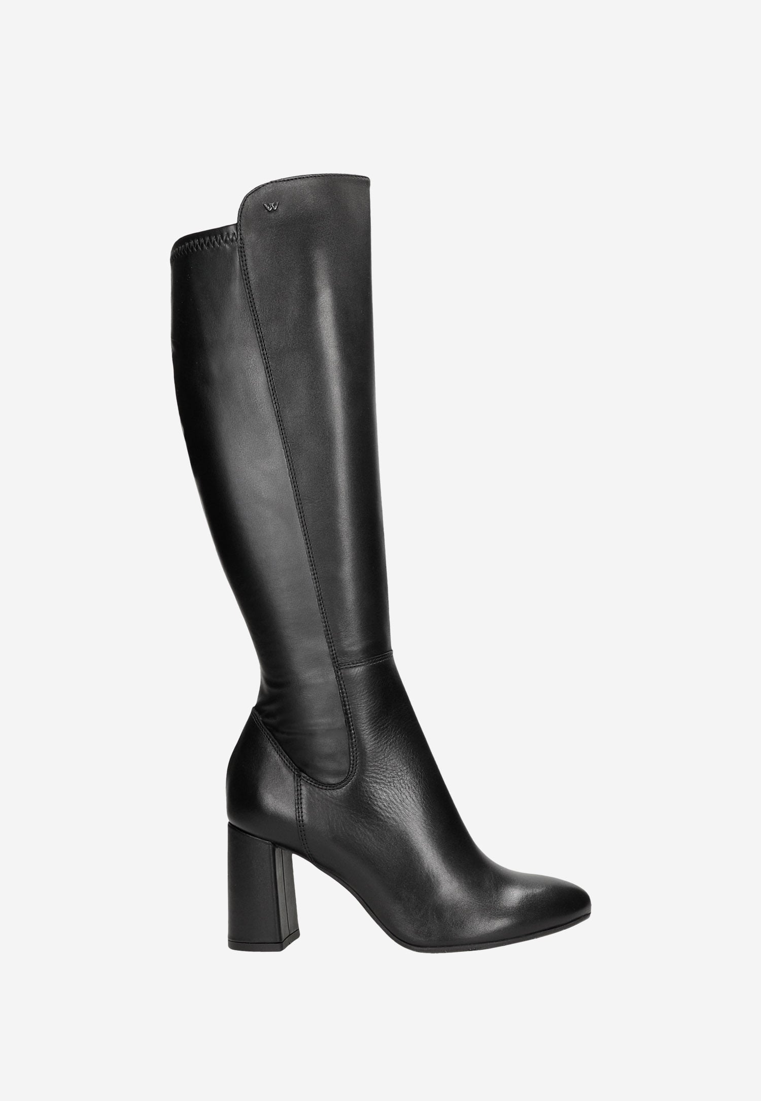 Czarne kozaki damskie na wysokim słupku