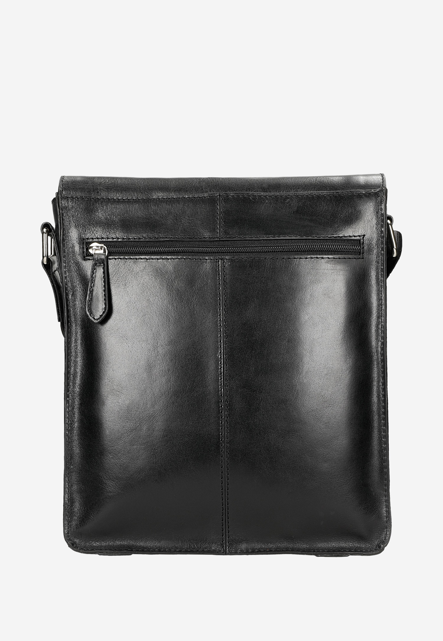 Mała czarna torba męska ze skóry licowej