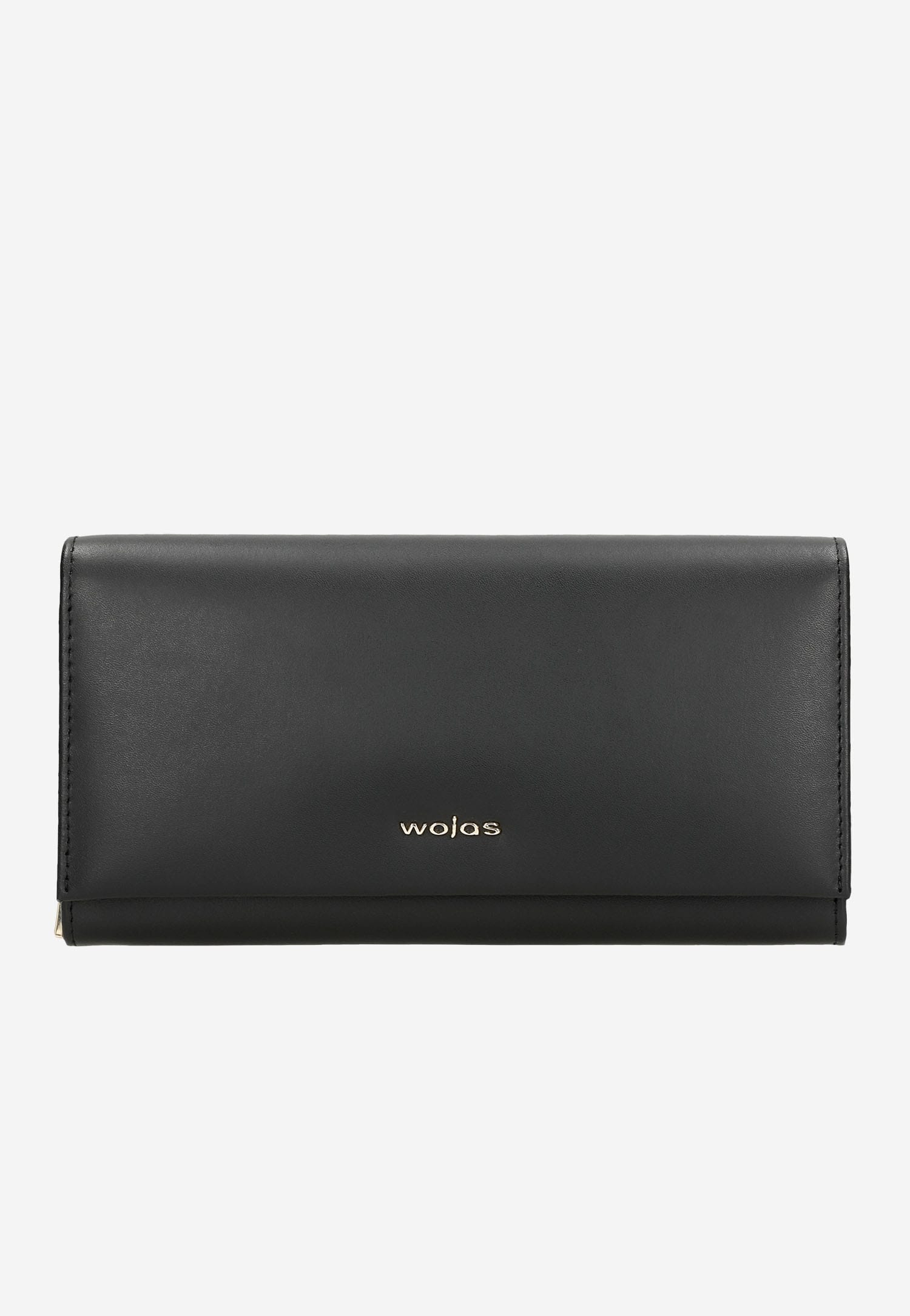 Czarny portfel damski PREMIUM z gładkiej skóry licowej