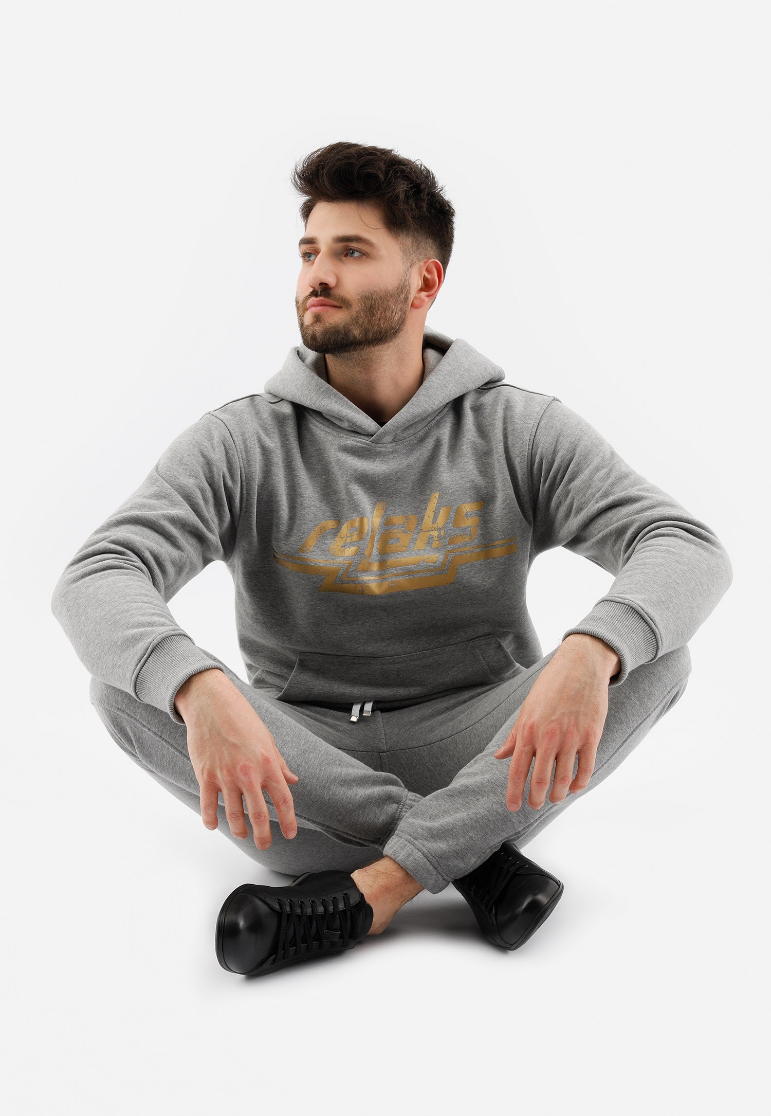 Popielate spodnie dresowe męskie RELAKS