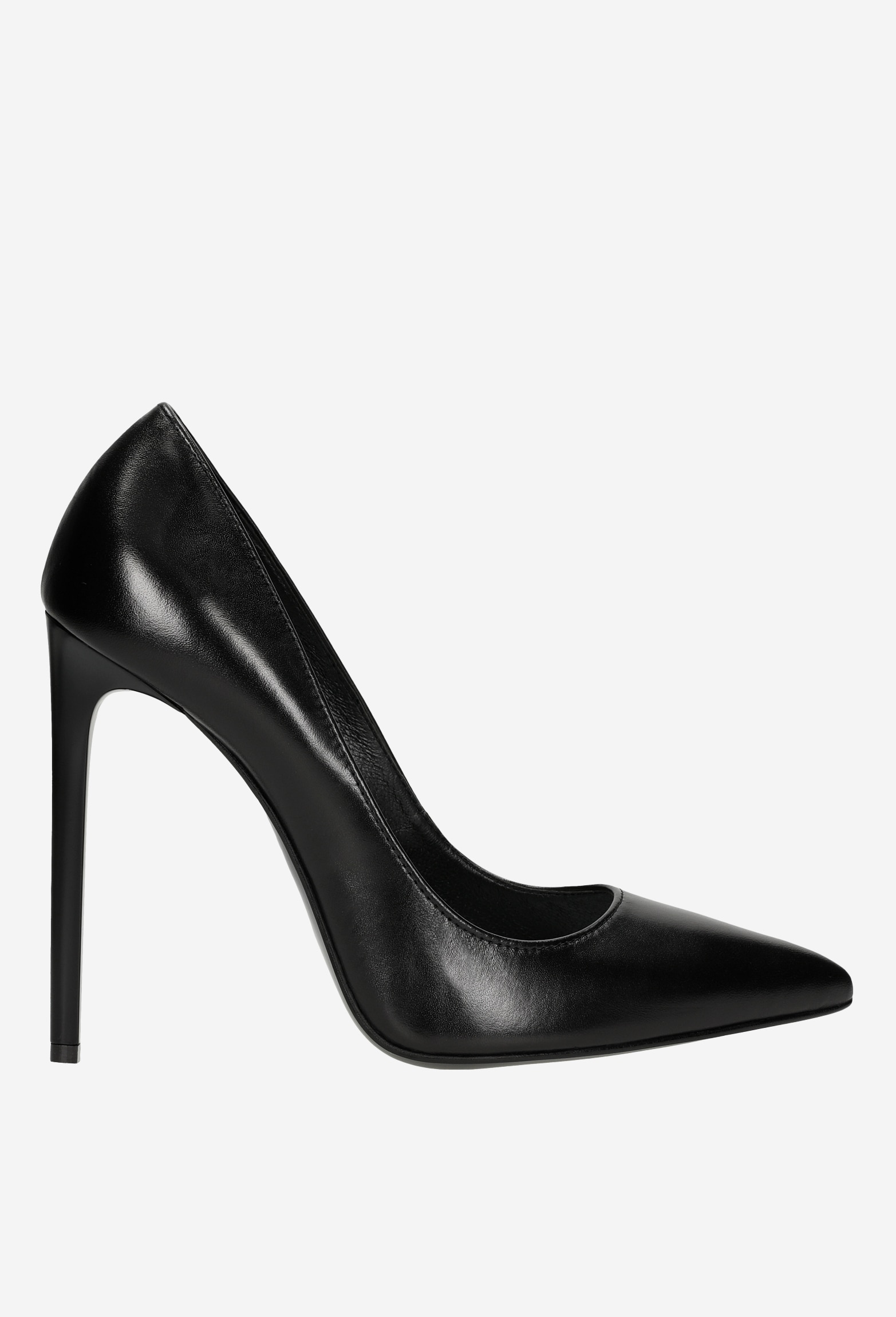 Czarne szpilki damskie na wysokim obcasie