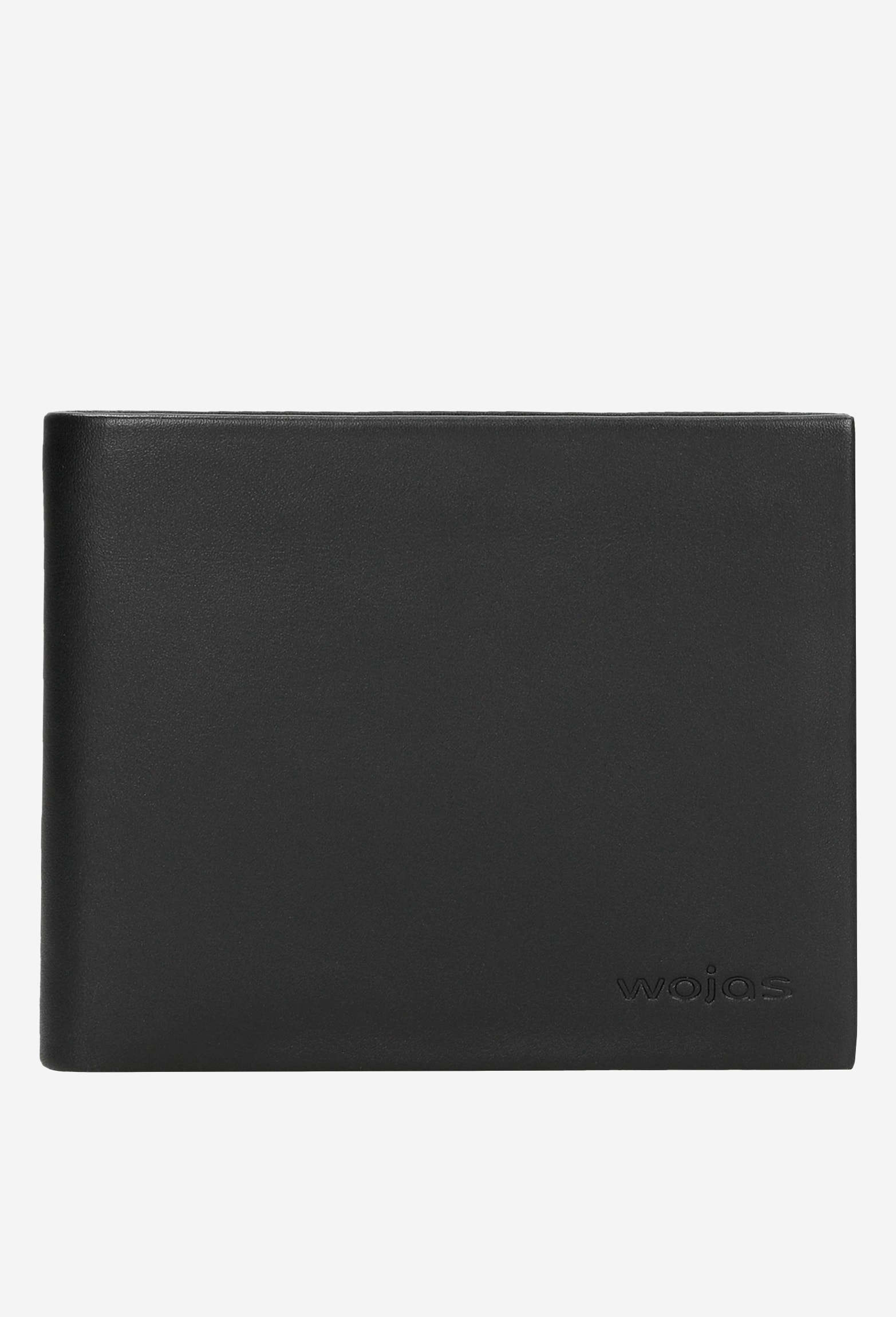 Czarny skórzany portfel męski poziomy