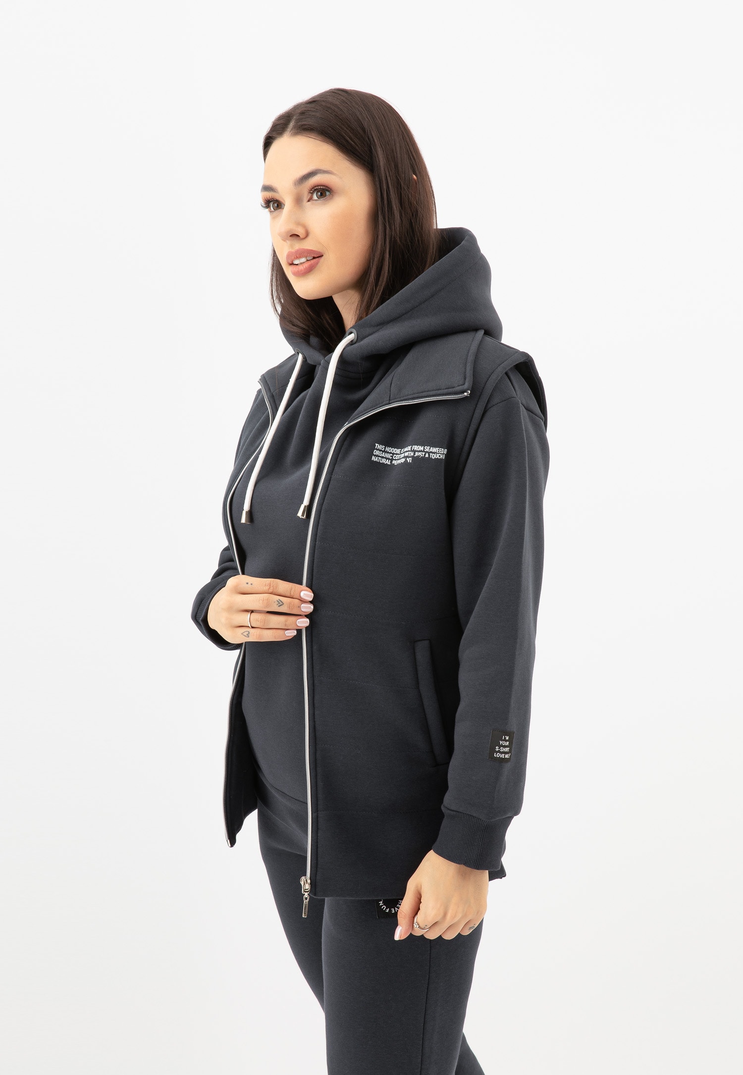 RELAKS dresowa kamizelka damska w kolorze beżowym