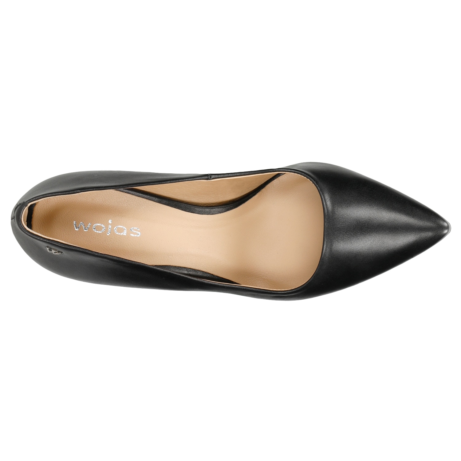 Czarne skórzane czółenka damskie z noskiem w szpic