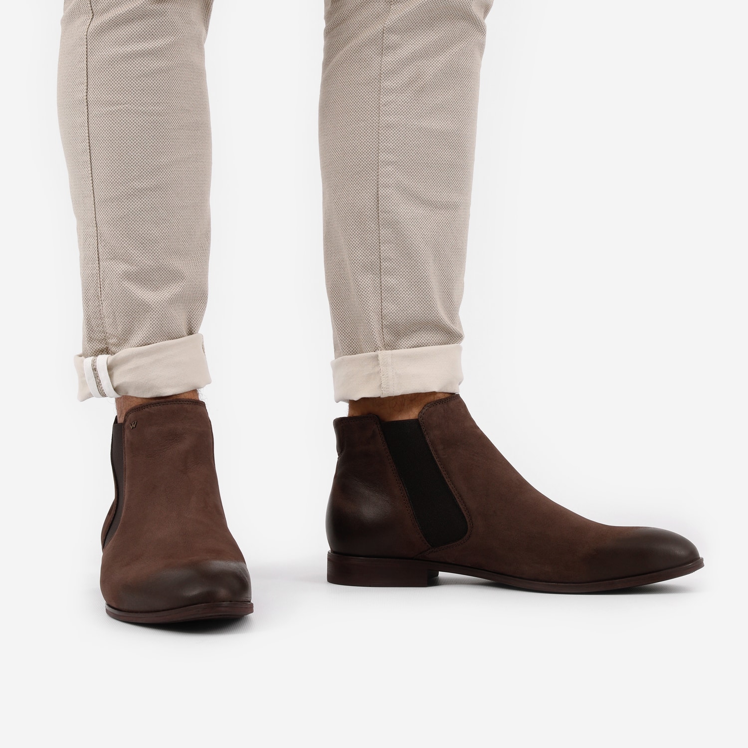 Czarne sztyblety męskie ze skóry nubukowej