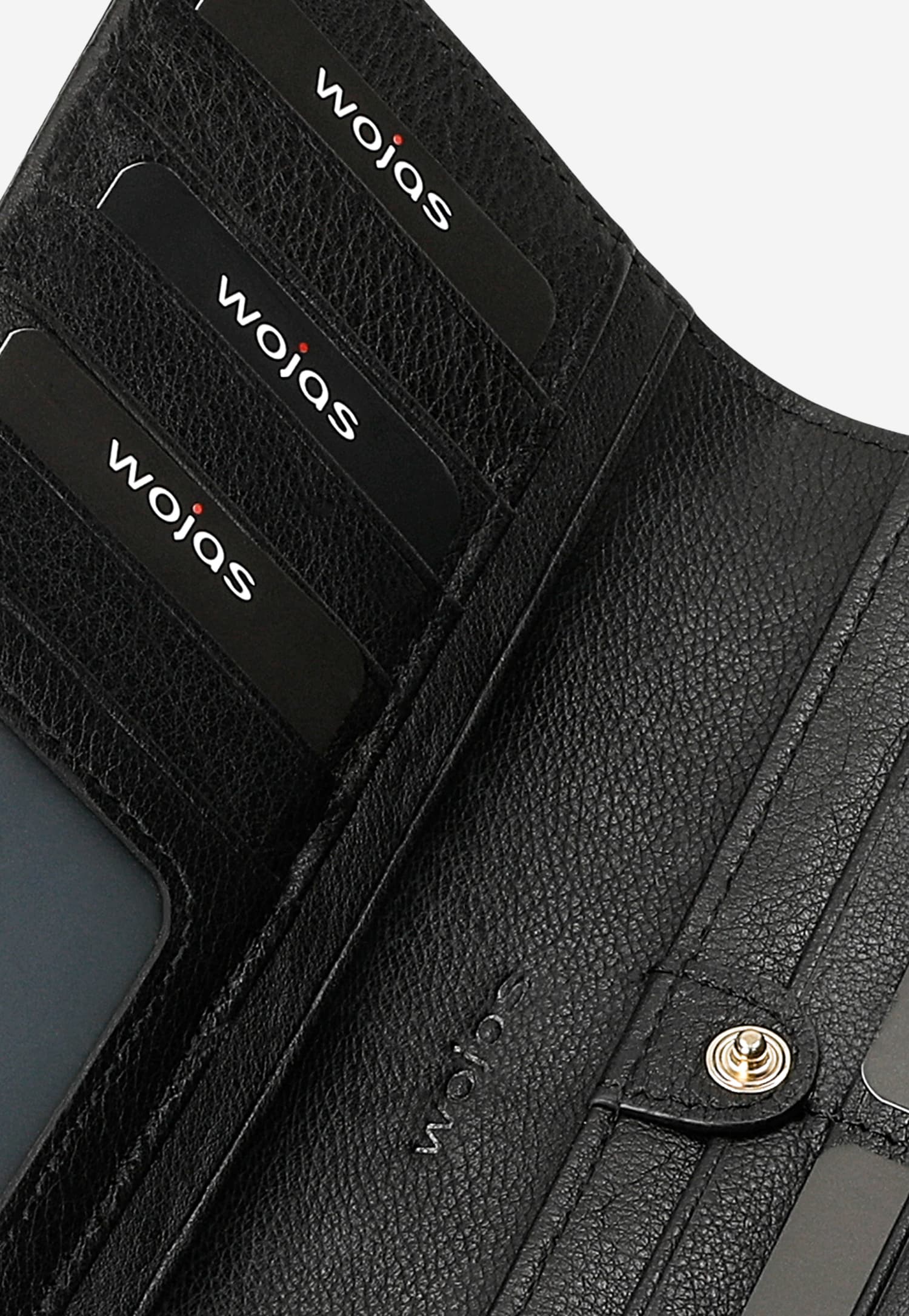 Duży lakierowany portfel damski w kolorze czarnym