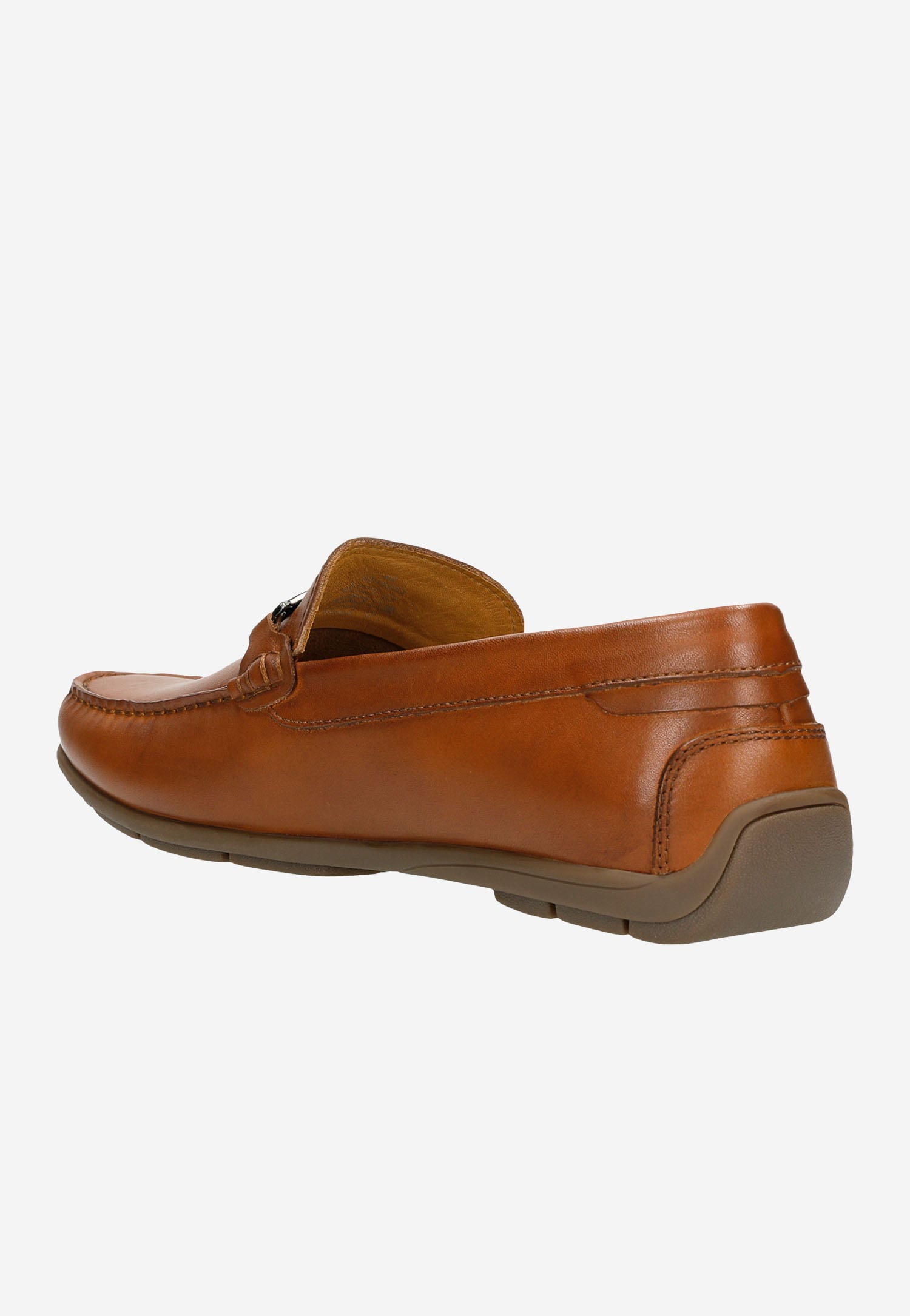 Mokasyny męskie z naturalnej skóry licowej z metalową ozdobą