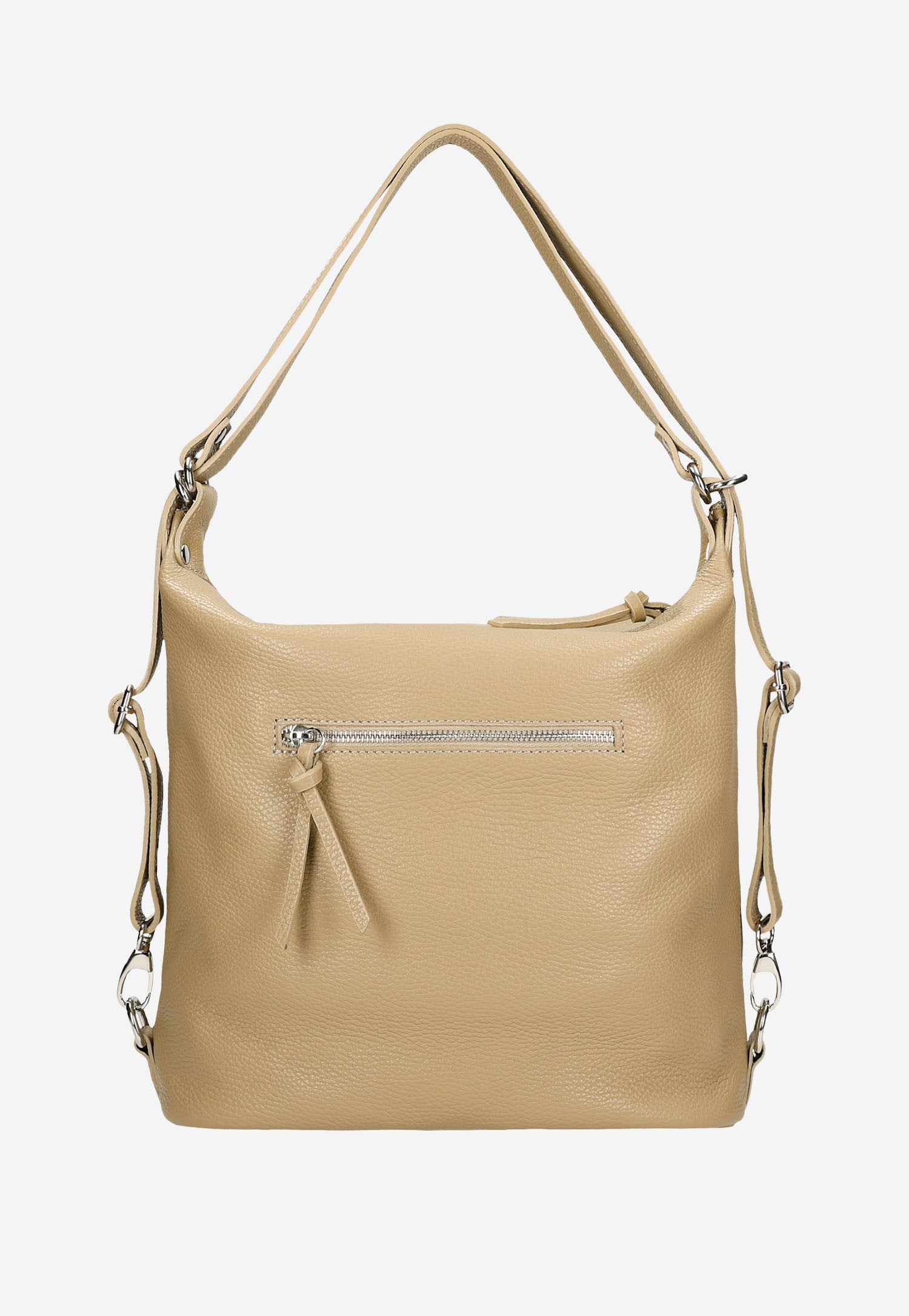 Beżowa skórzana torebka plecak 2w1