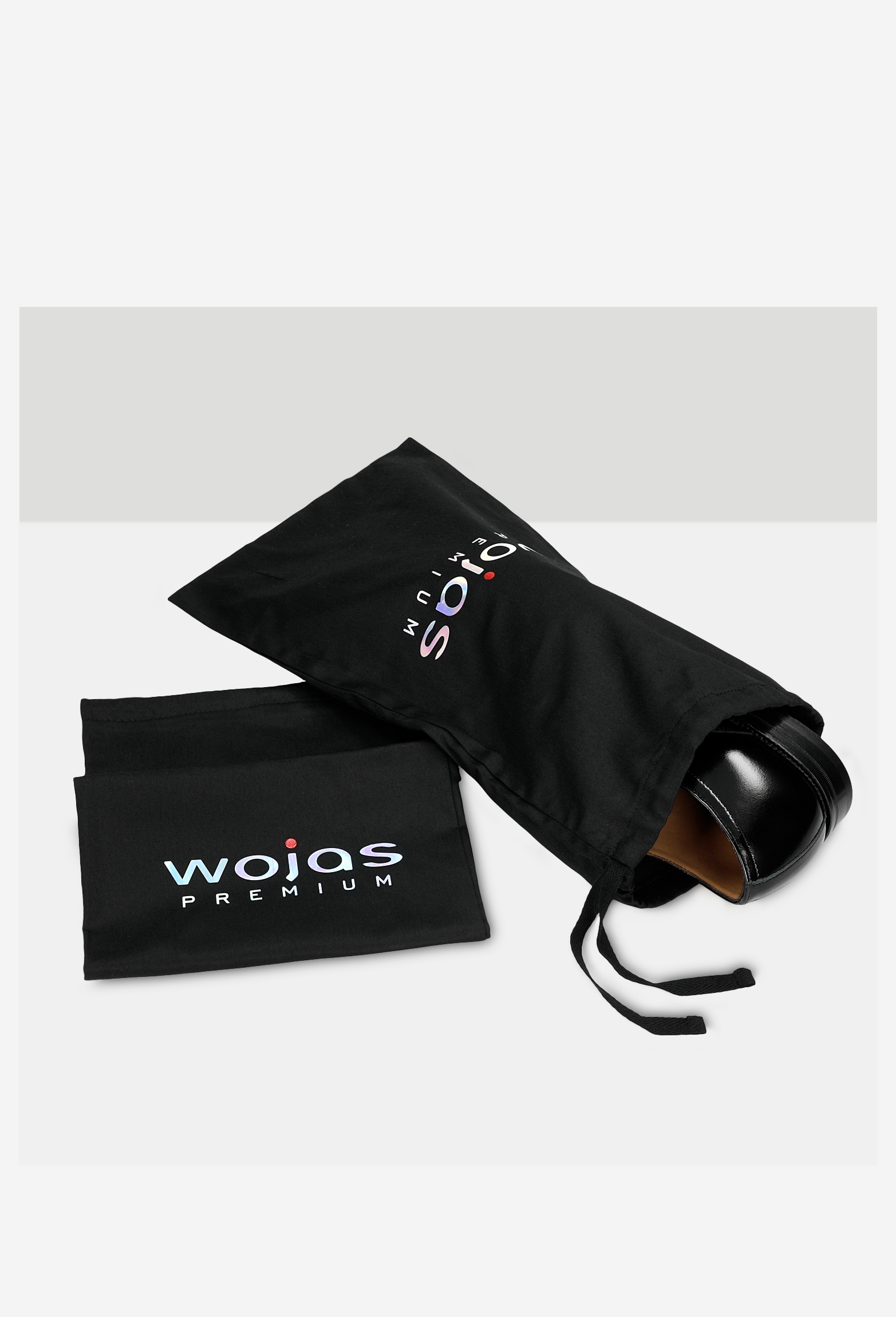 Czarne wizytowe półbuty męskie z linii PREMIUM