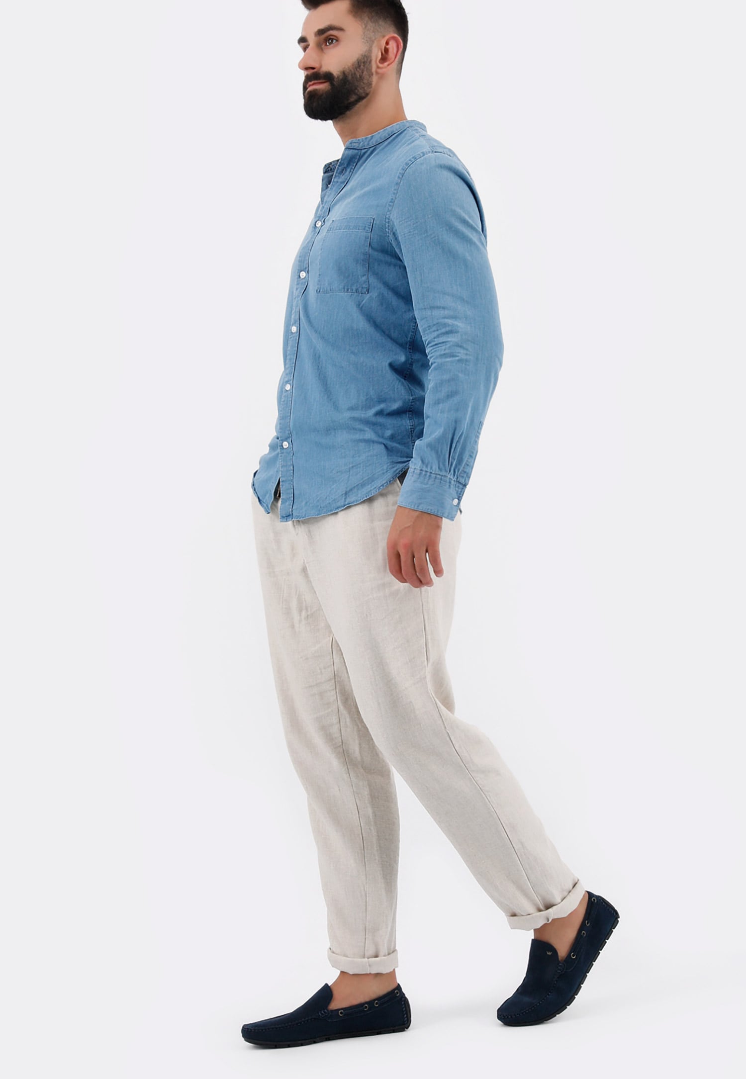 Granatowe klasyczne mokasyny męskie