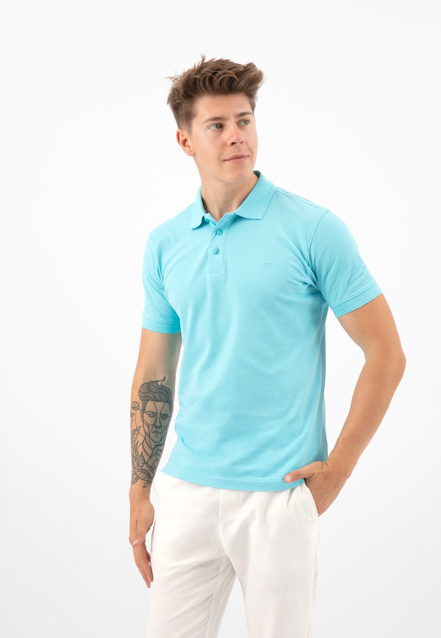 Czerwona koszulka męska polo z haftowanym logo