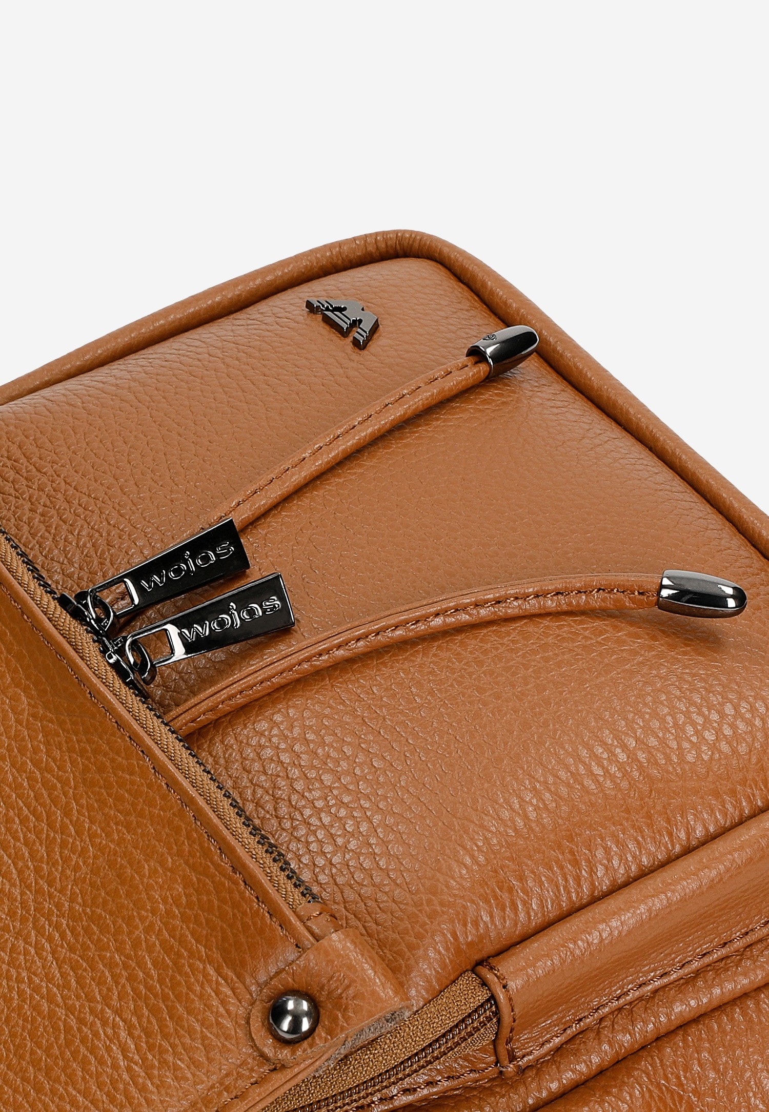 Jasnobrązowy plecak damski ze skóry licowej