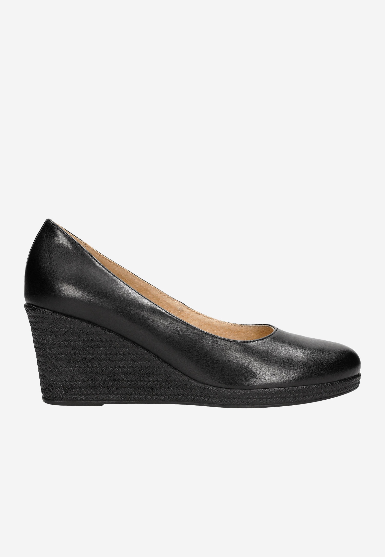 Czarne czółenka damskie na koturnie