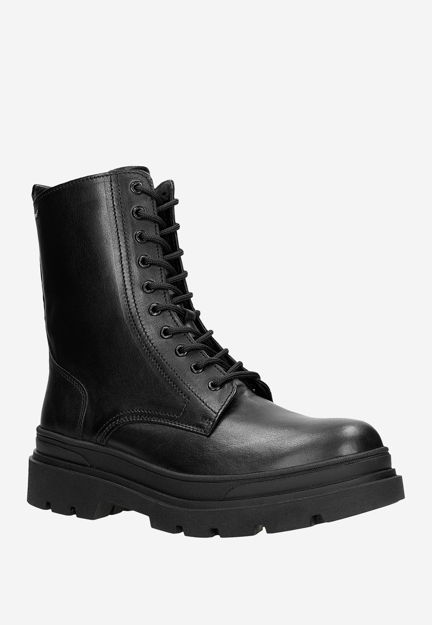 Czarne trzewiki męskie w militarnym stylu