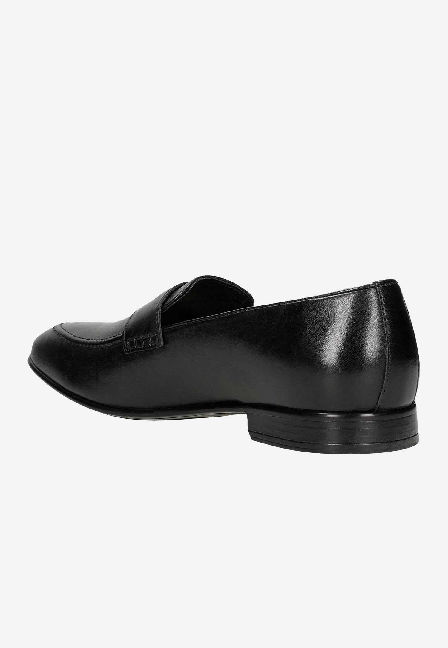 Czarne eleganckie loafersy męskie ze skóry licowej