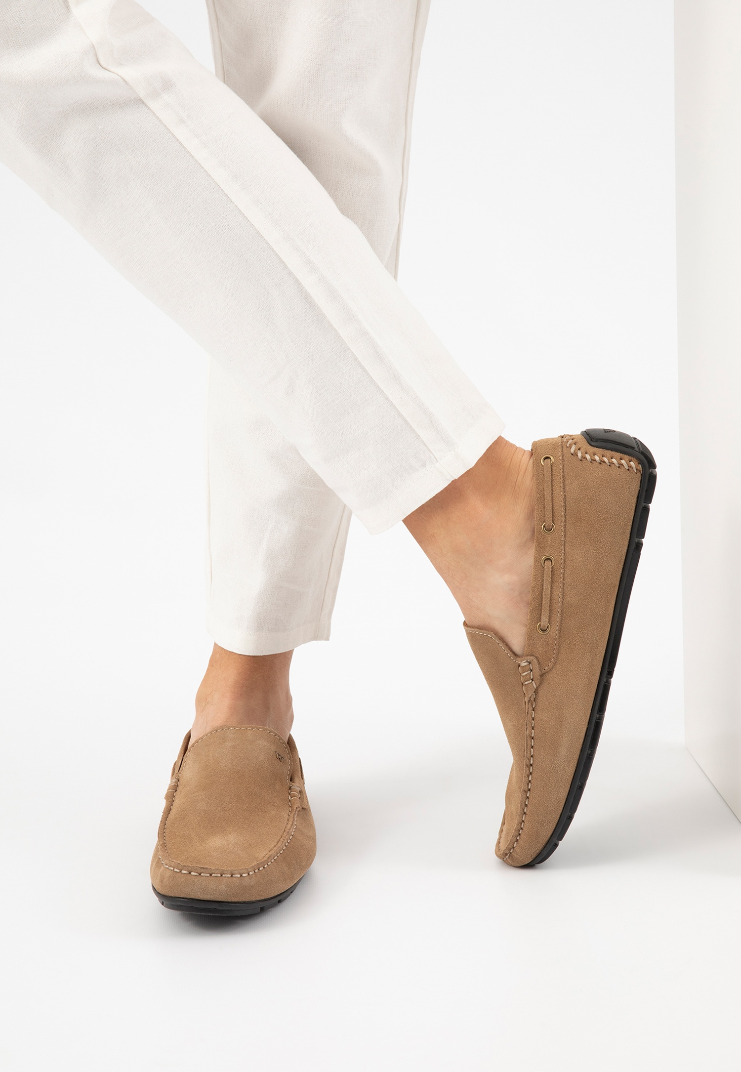 Granatowe klasyczne mokasyny męskie