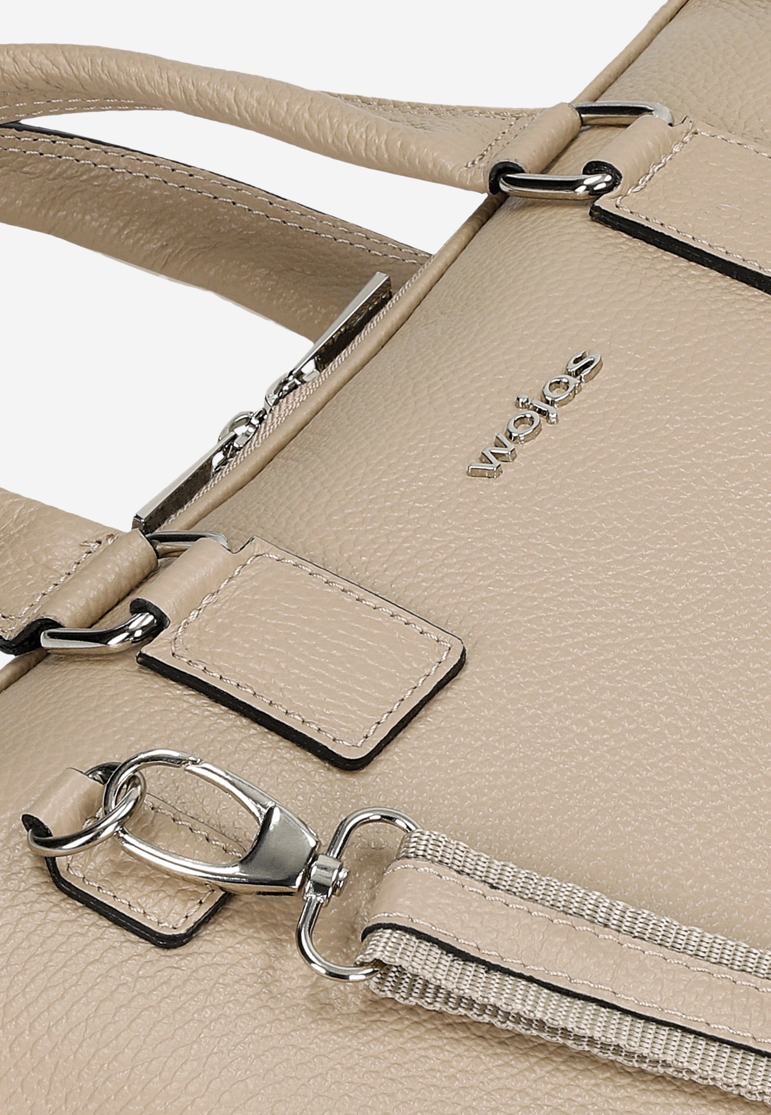 Duża beżowa torebka damska ze skóry licowej