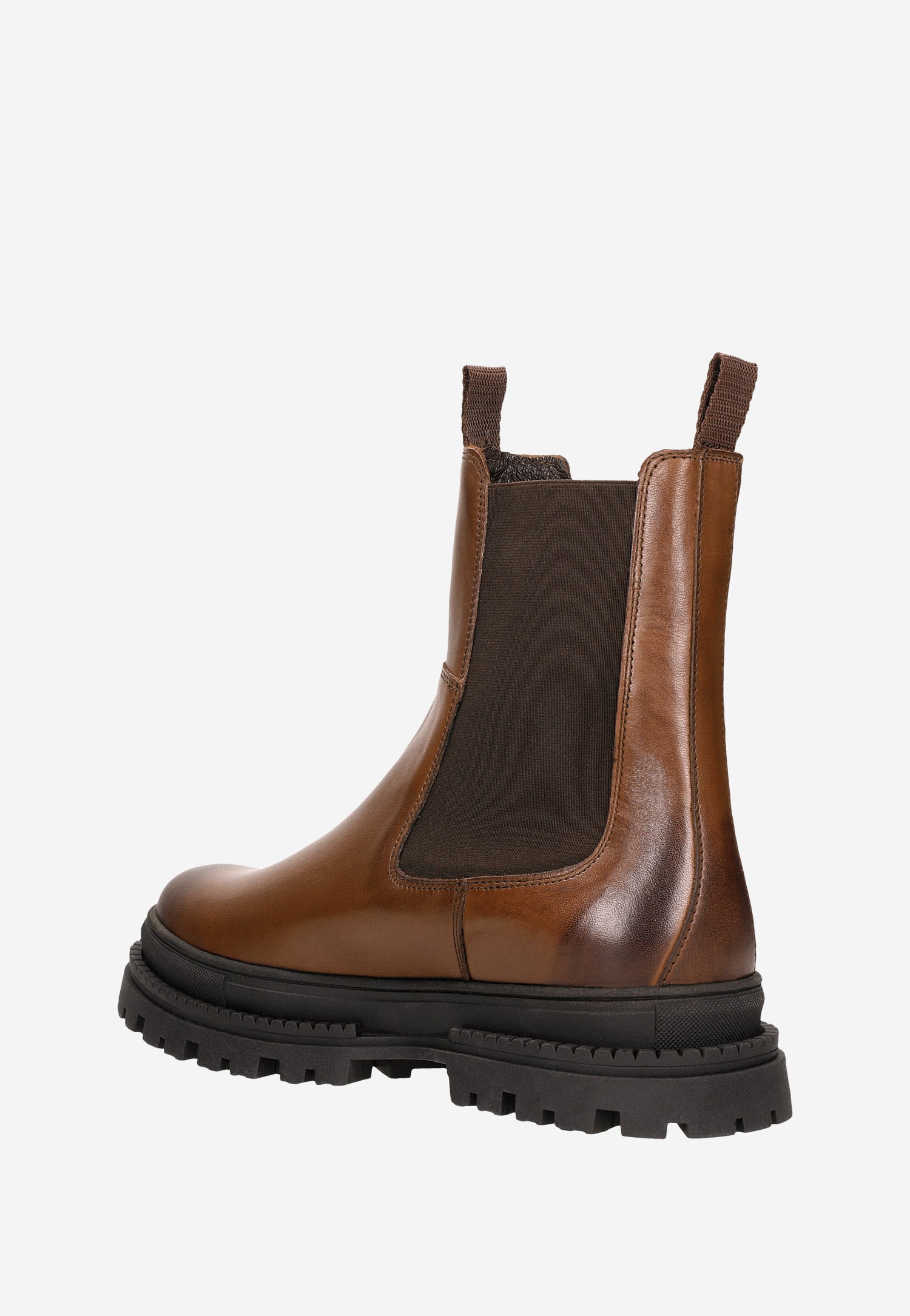 Wysokie skórzane sztyblety męskie brązowe