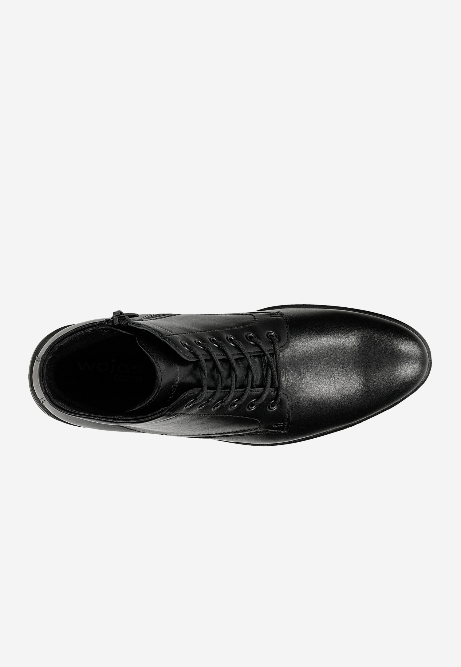 Czarne eleganckie trzewiki męskie ze skóry licowej