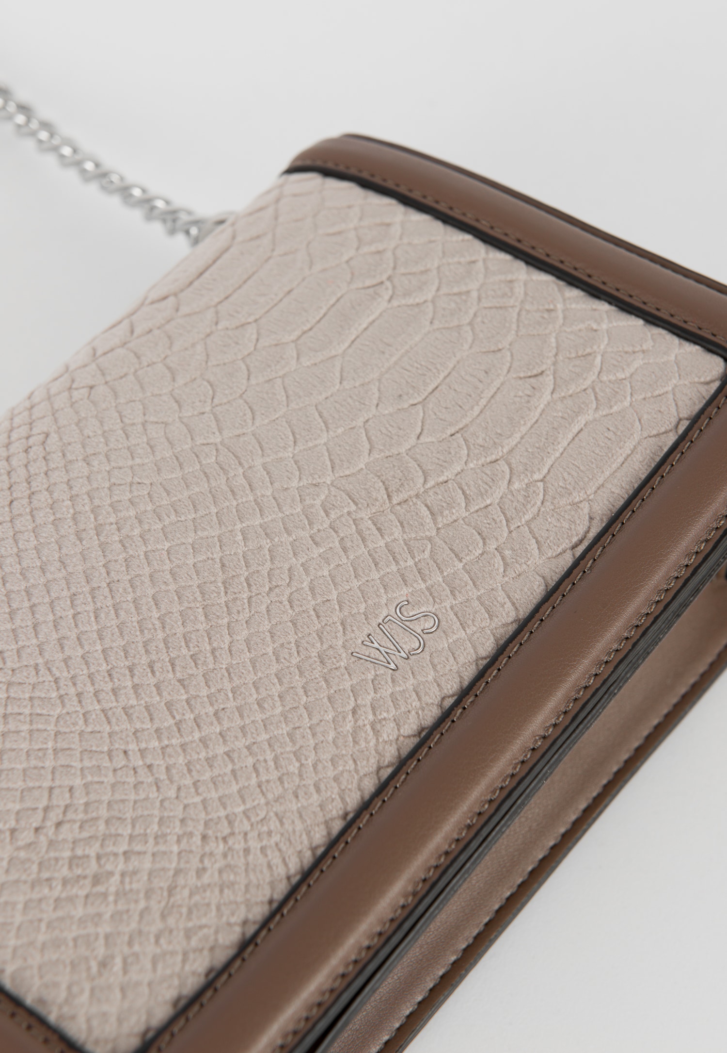 WJS beżowa torebka damska z ciemniejszą obramówką