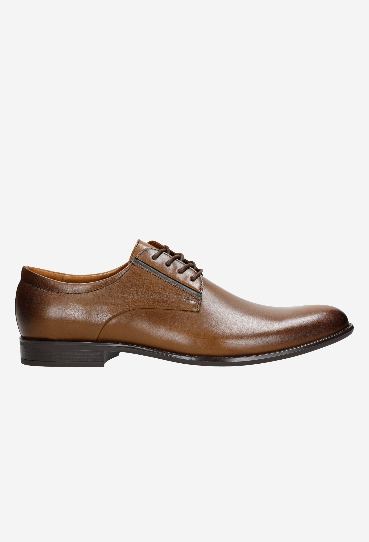 Jasnobrązowe sznurowane półbuty męskie z ciemniejszymi wstawkami