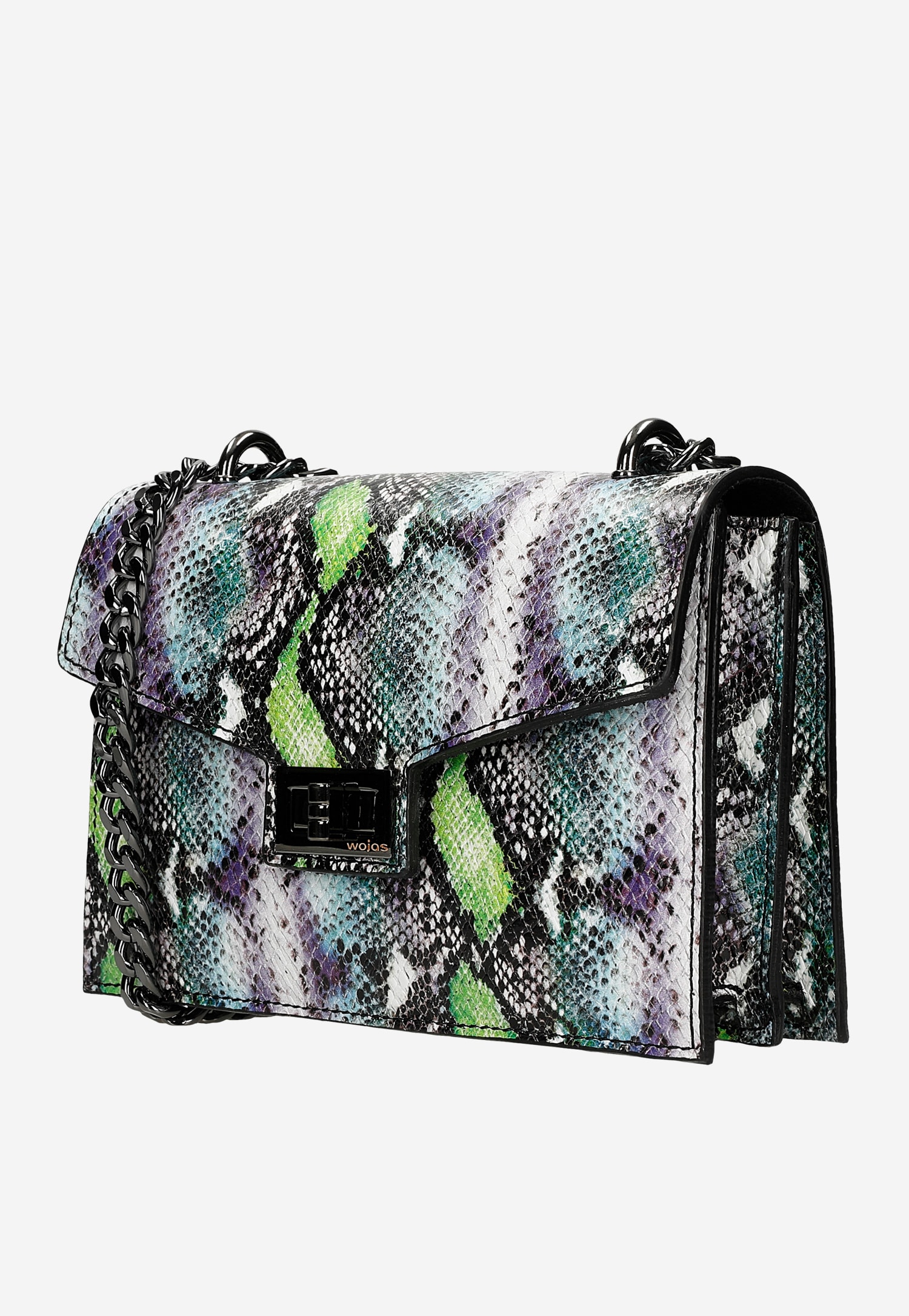 Wizytowa torebka damska z kolorowym zwierzęcym motywem