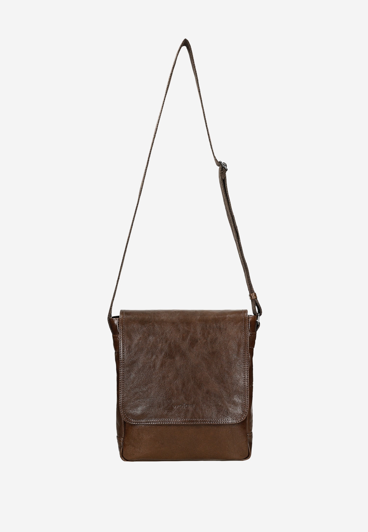 Czarna torba męska na ramię ze skóry licowej