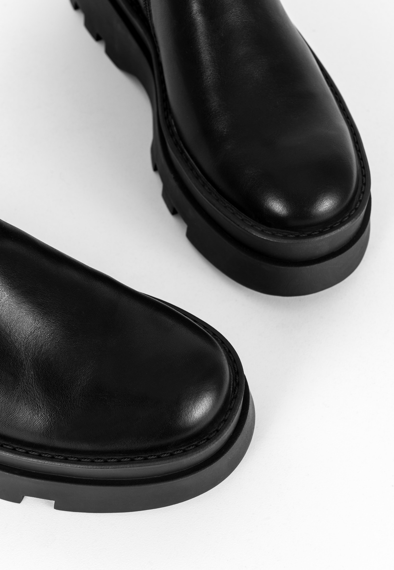 WJS czarne sztyblety damskie na grubej podeszwie