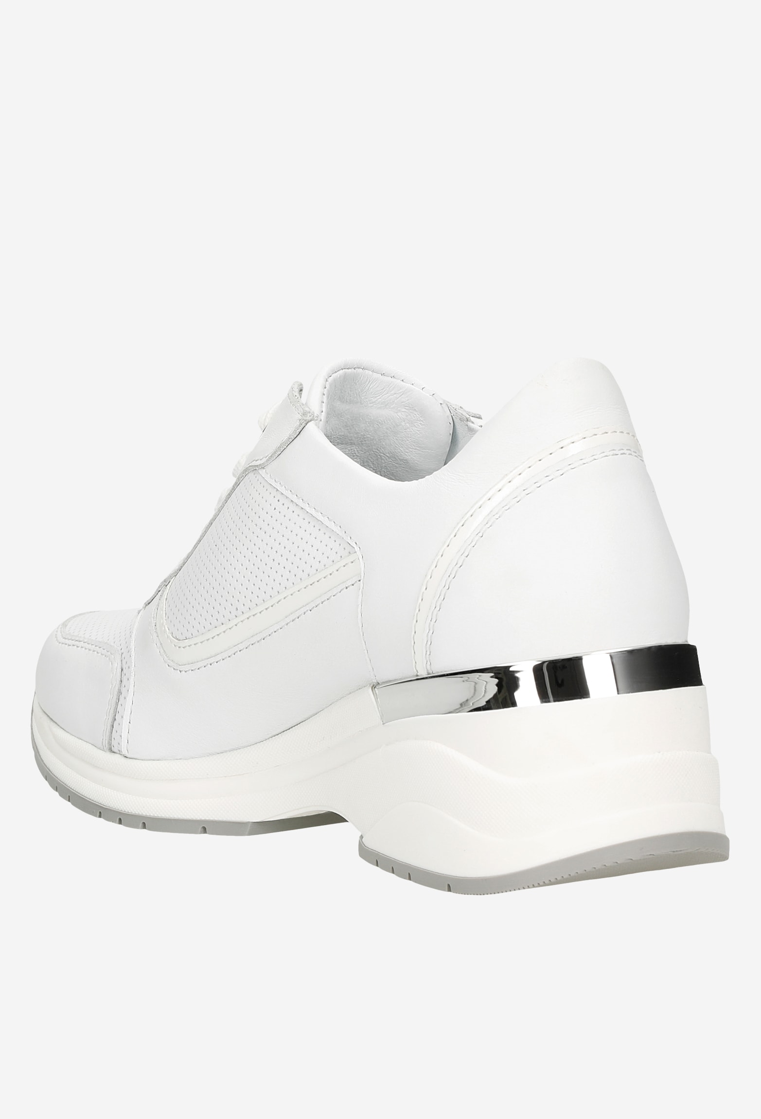 Białe sneakersy damskie na podwyższonej podeszwie