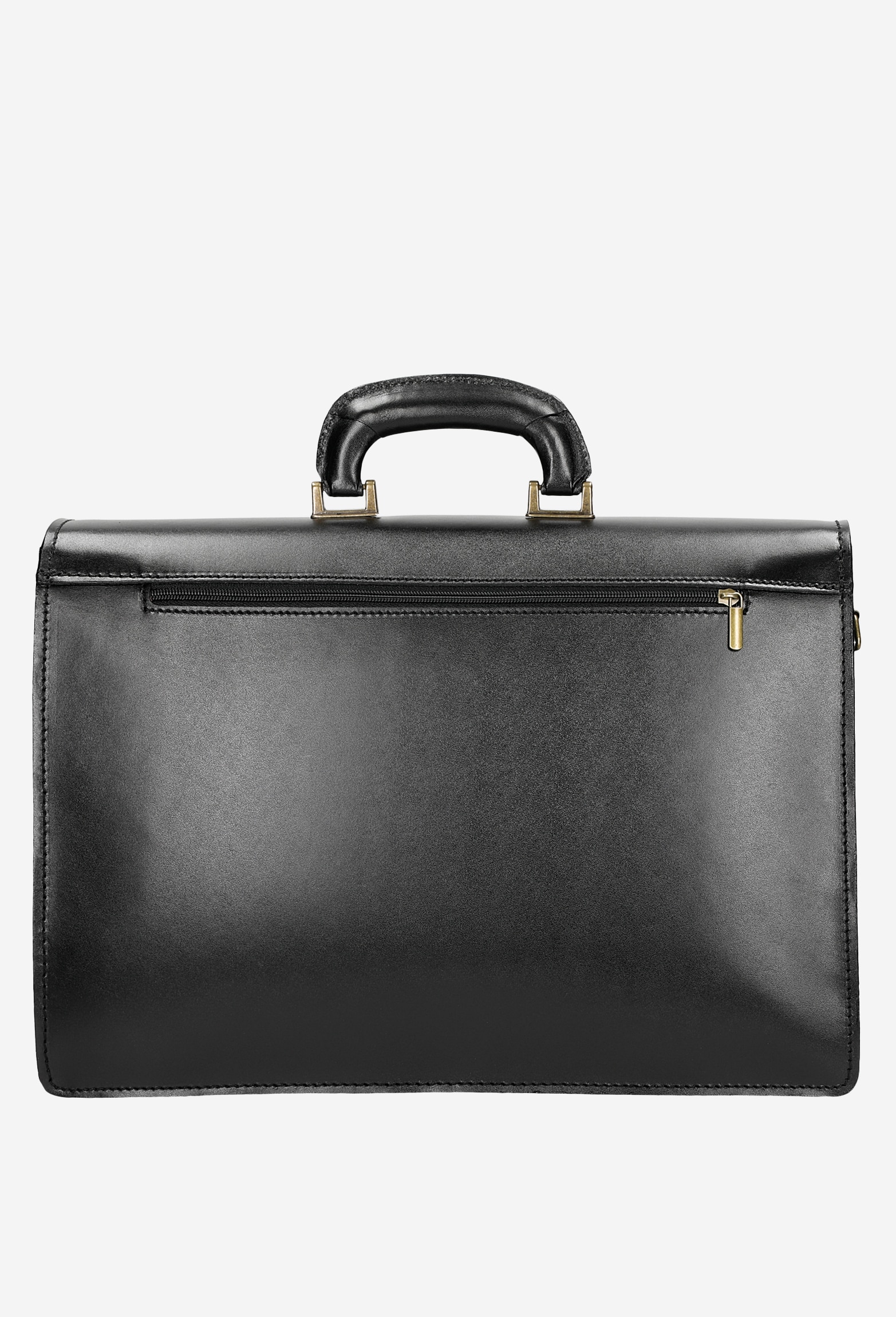 Czarna klasyczna teczka męska ze skóry licowej