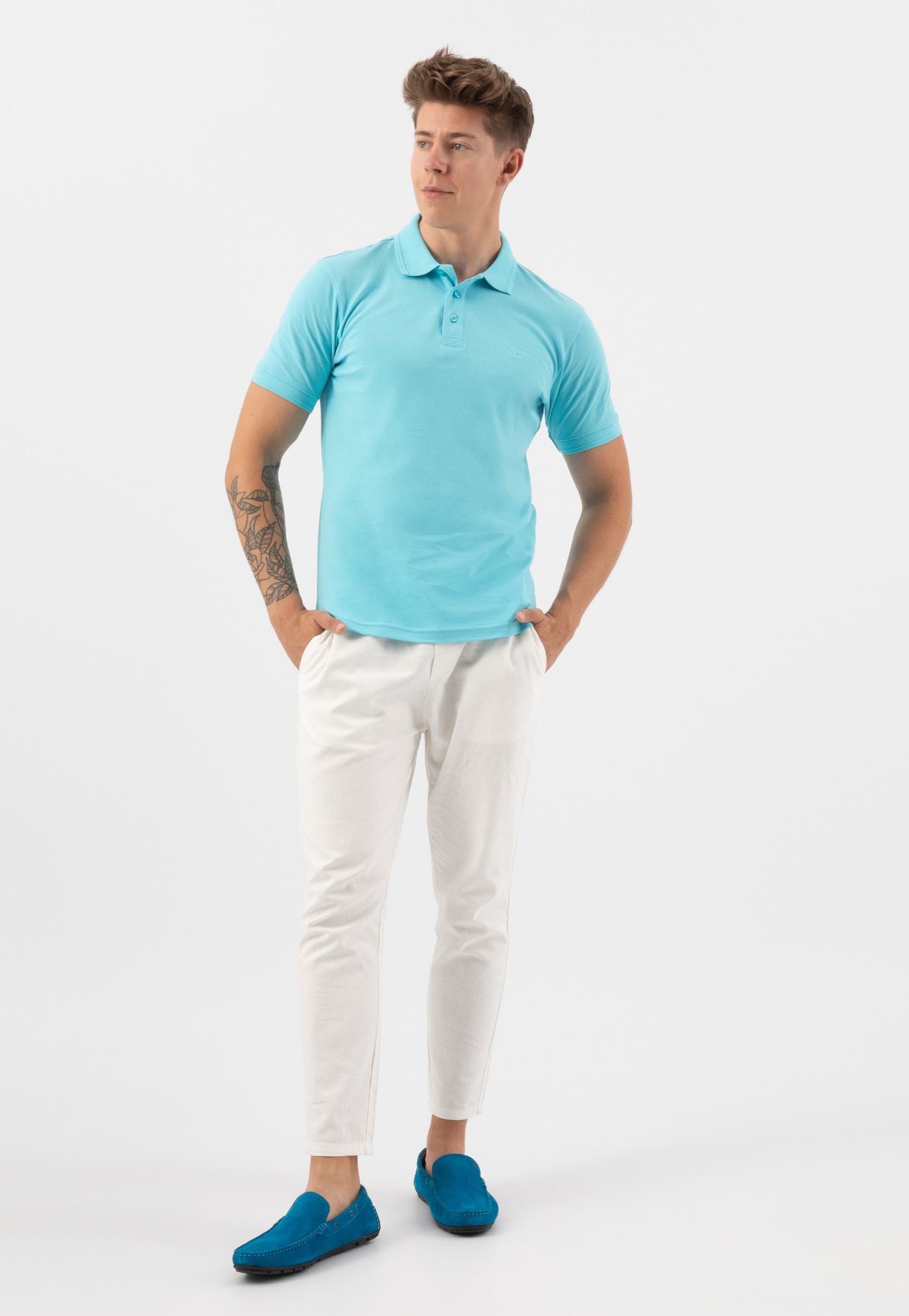 Granatowe klasyczne mokasyny męskie