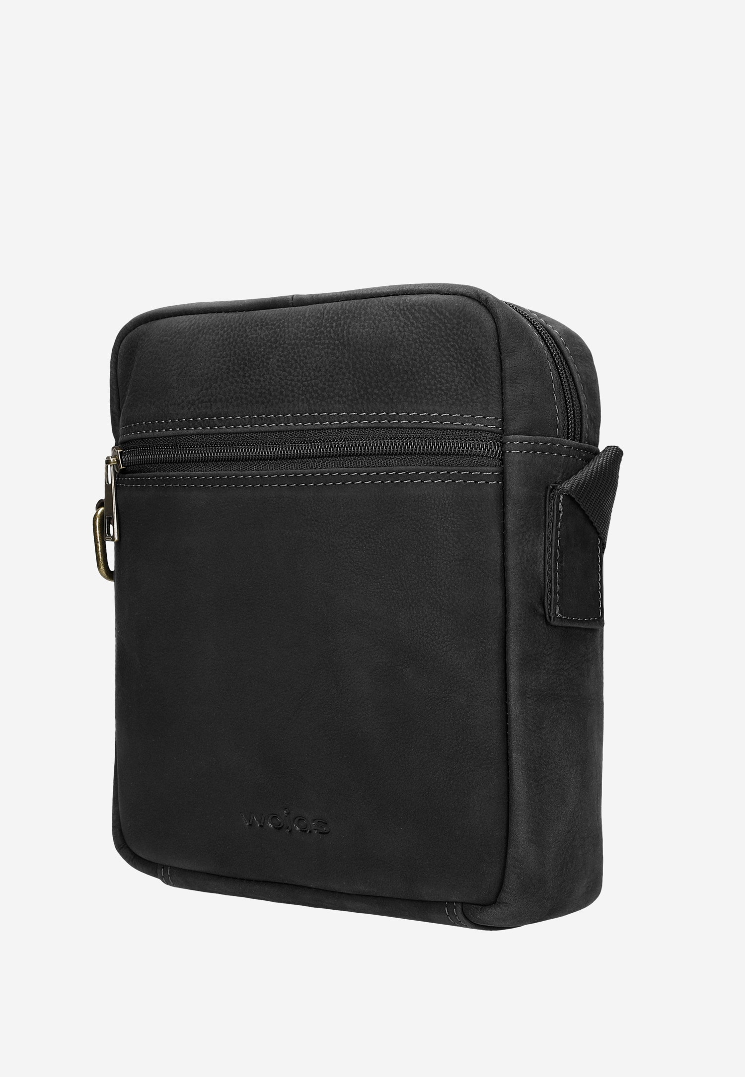 Czarna torba męska na ramię z nubuku olejowanego