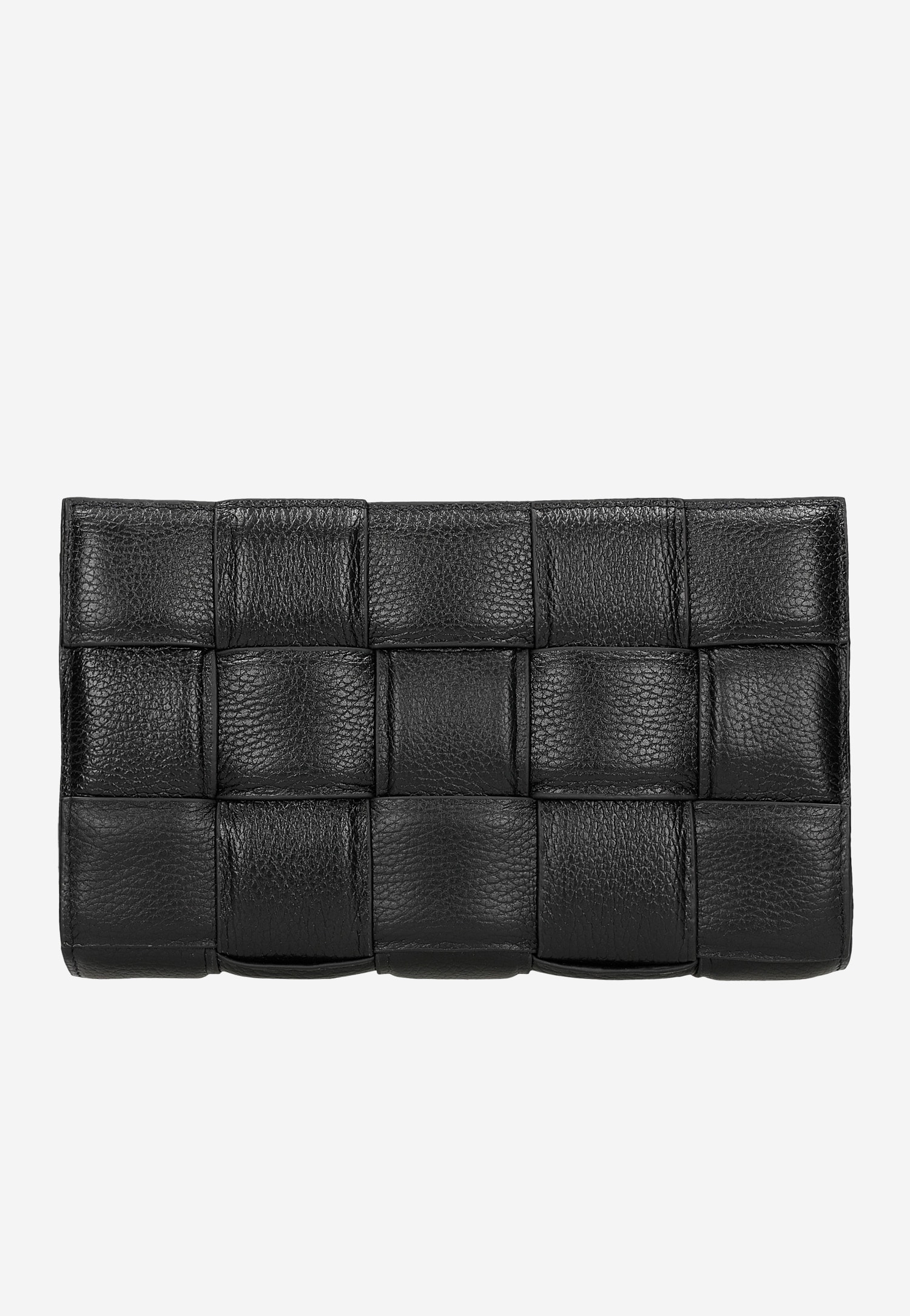 Czarna pleciona torebka damska ze skóry licowej