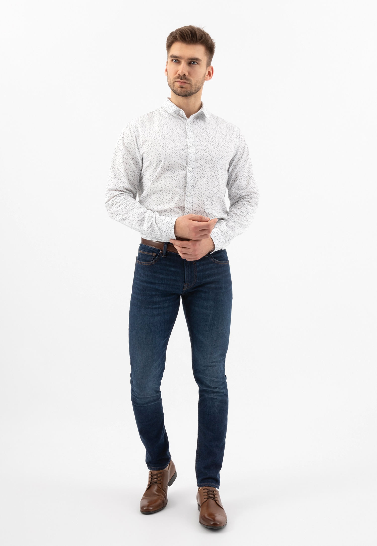 Brązowe eleganckie półbuty męskie