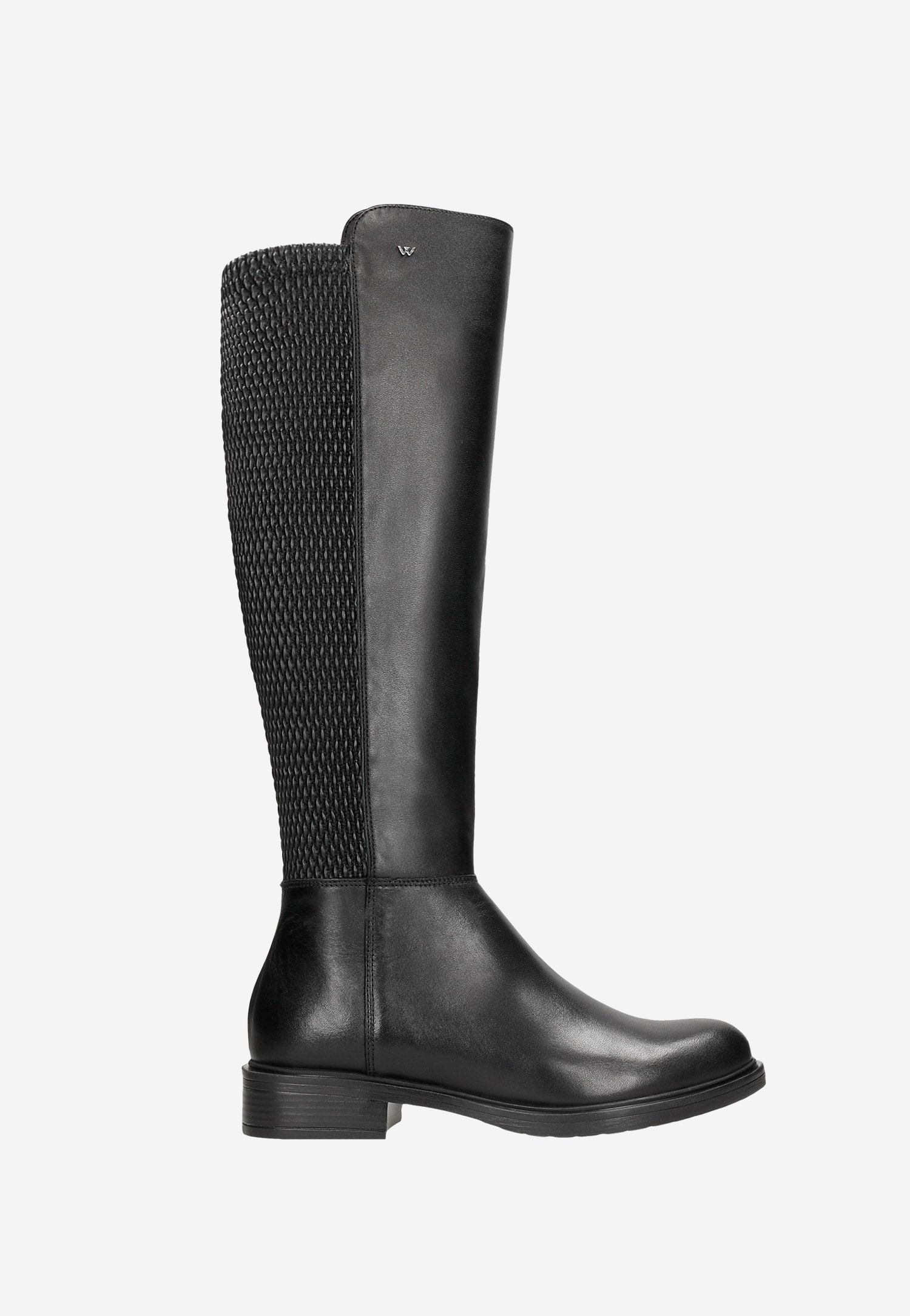 Czarne skórzane kozaki damskie z ociepleniem