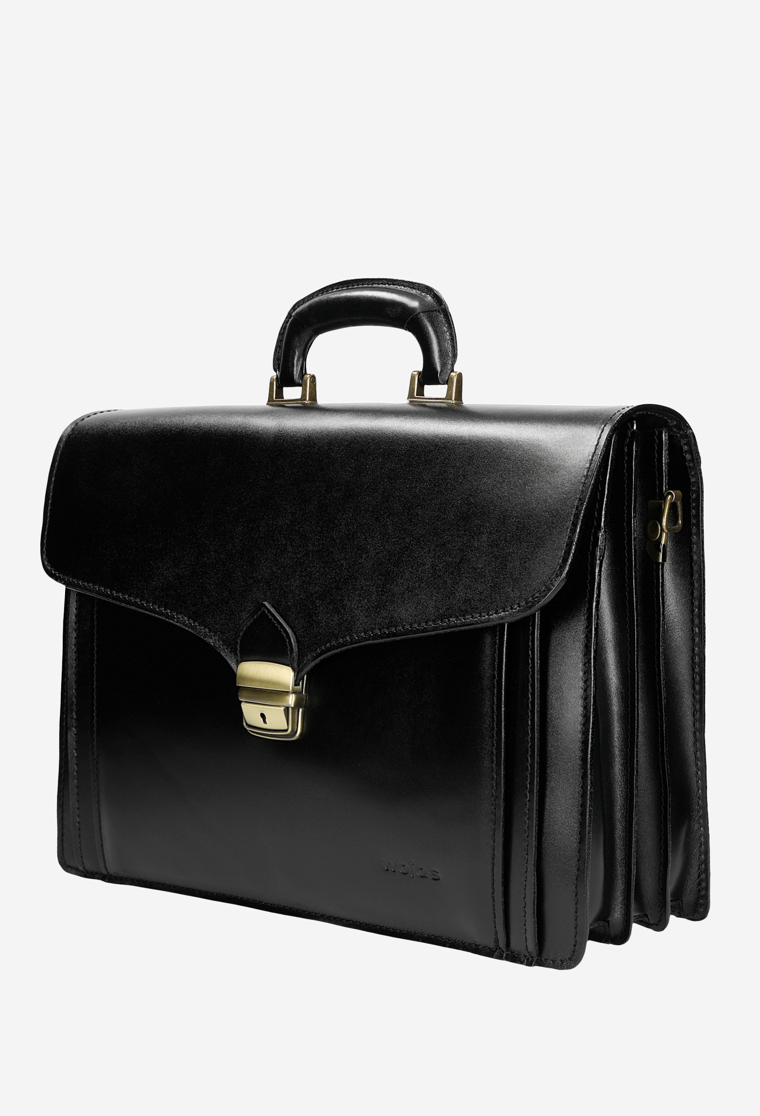 Czarna klasyczna teczka męska ze skóry licowej