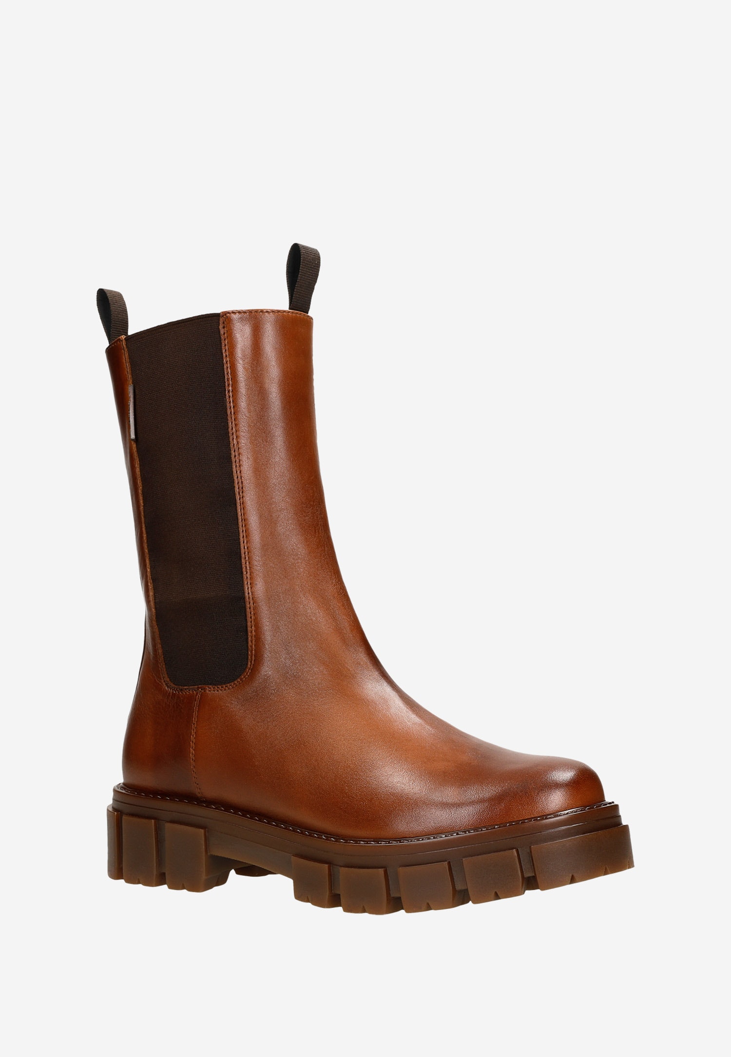 Beżowe sztyblety damskie z wysoką cholewką