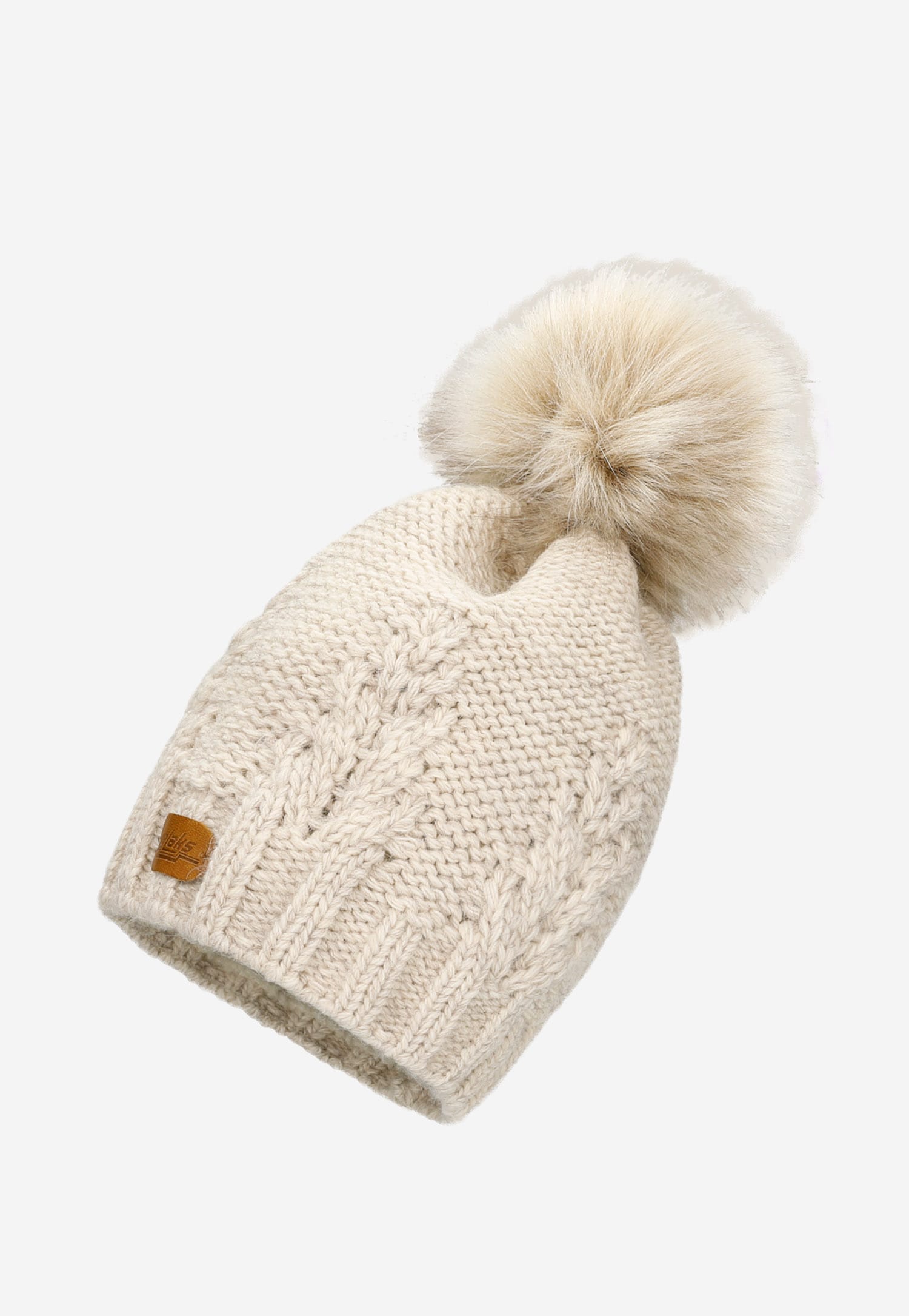 RELAKS zestaw czapka + komin + rękawiczki w kolorze beżowym