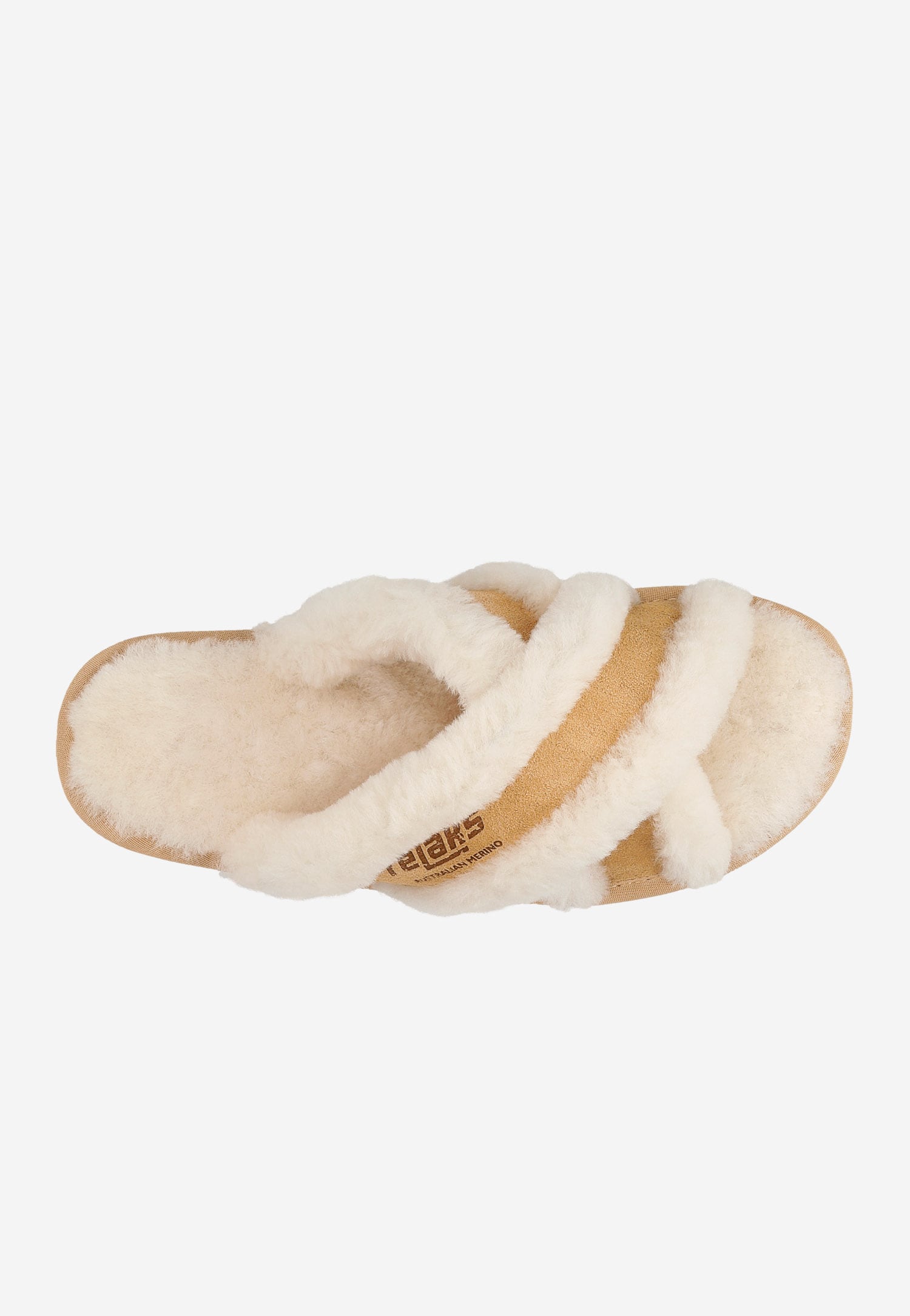 RELAKS beżowe pantofle damskie puchate