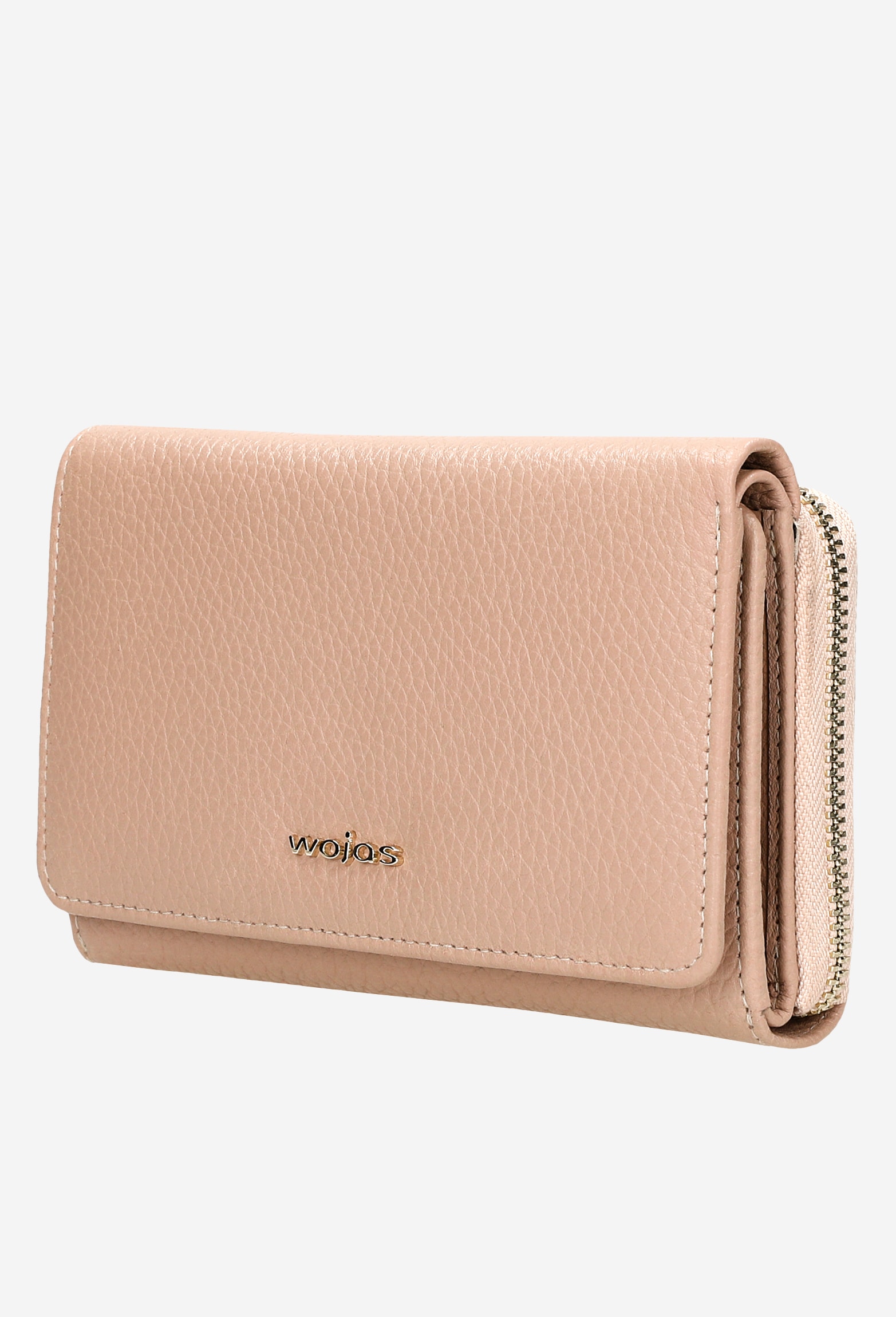 Skórzany portfel damski różowy