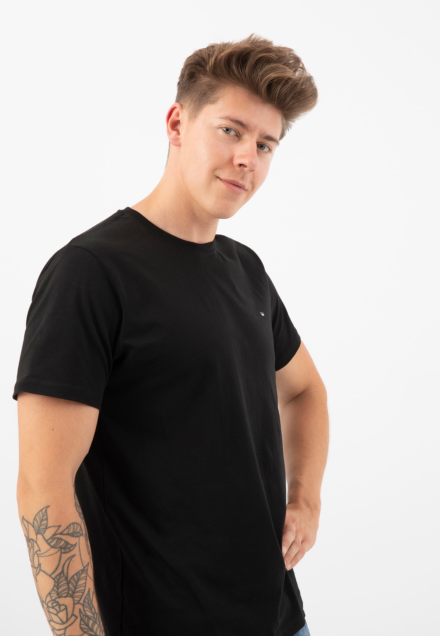 Biała bawełniana koszulka męska basic