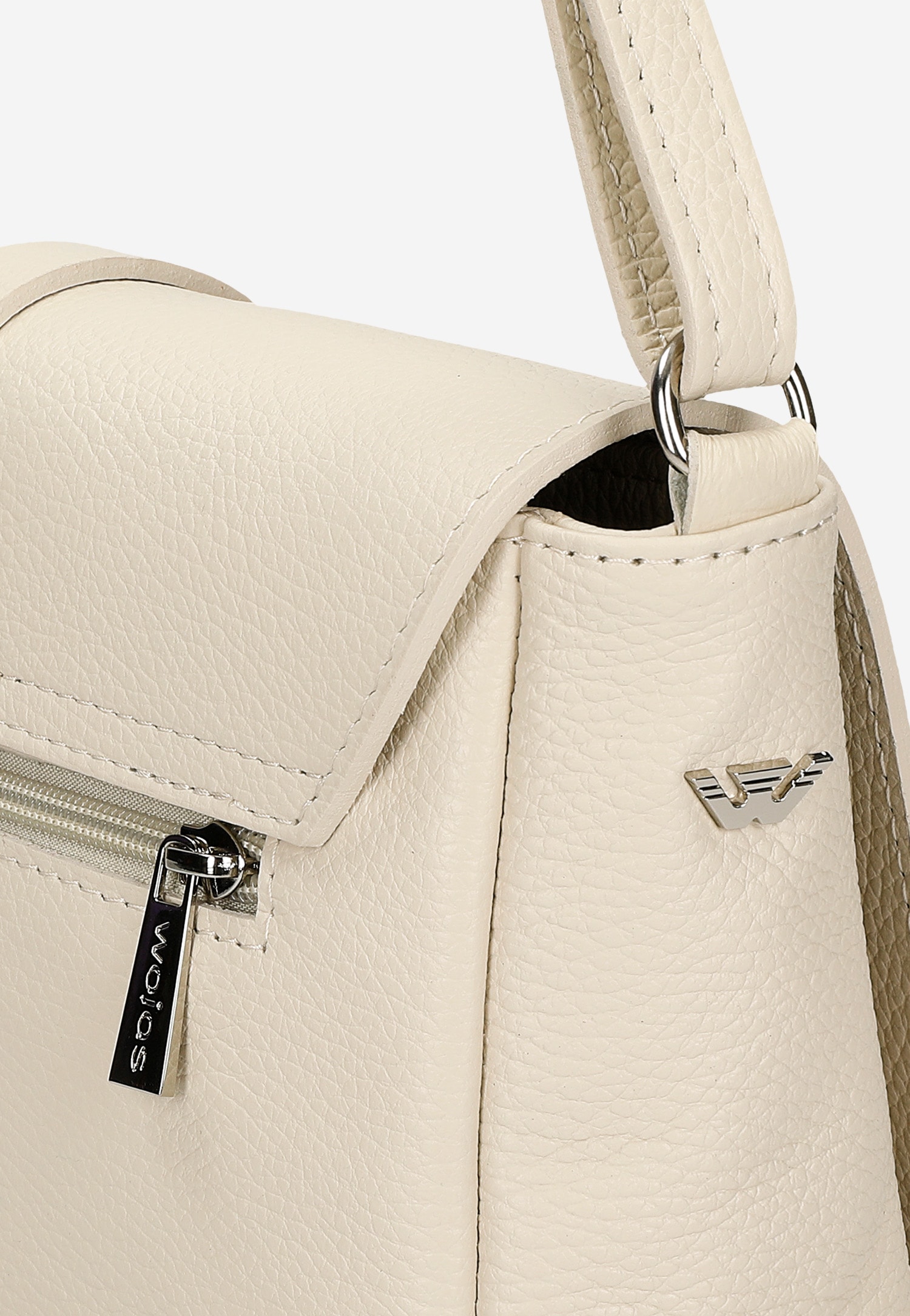 Skórzana torebka damska w jasnym odcieniu beżu